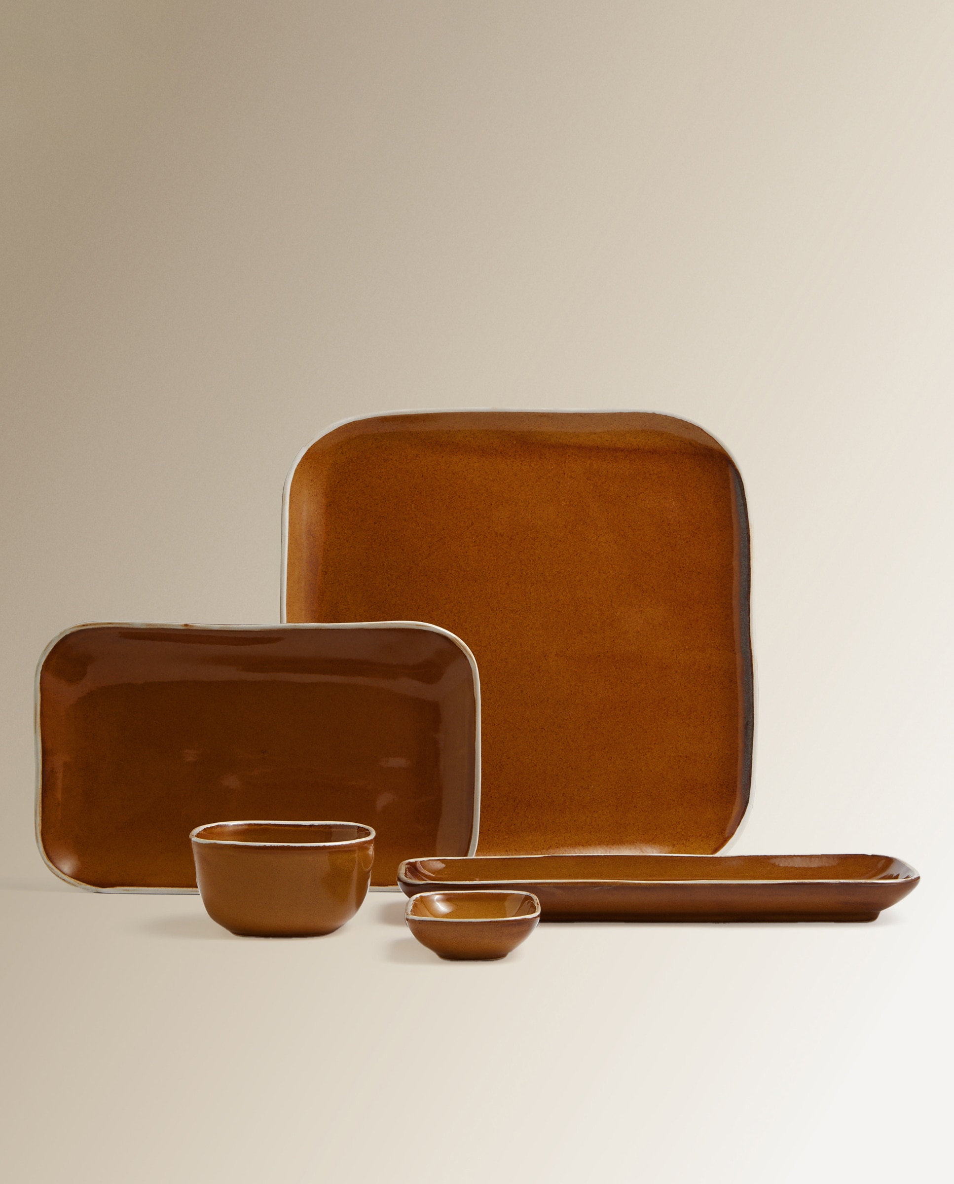 Tigela Quadrada de Cerâmica Electro Castanho-3