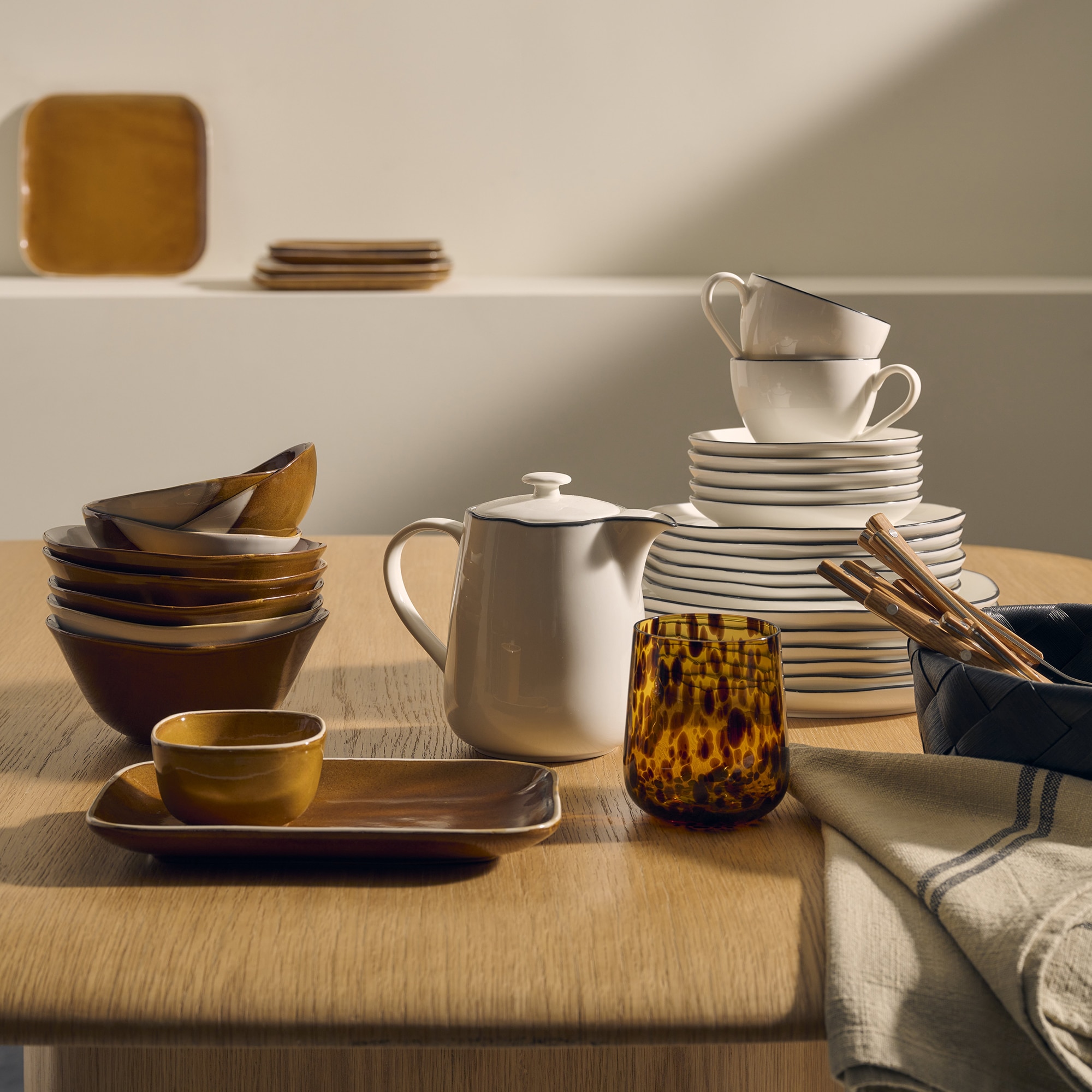 Tigela Quadrada de Cerâmica Electro Castanho-4