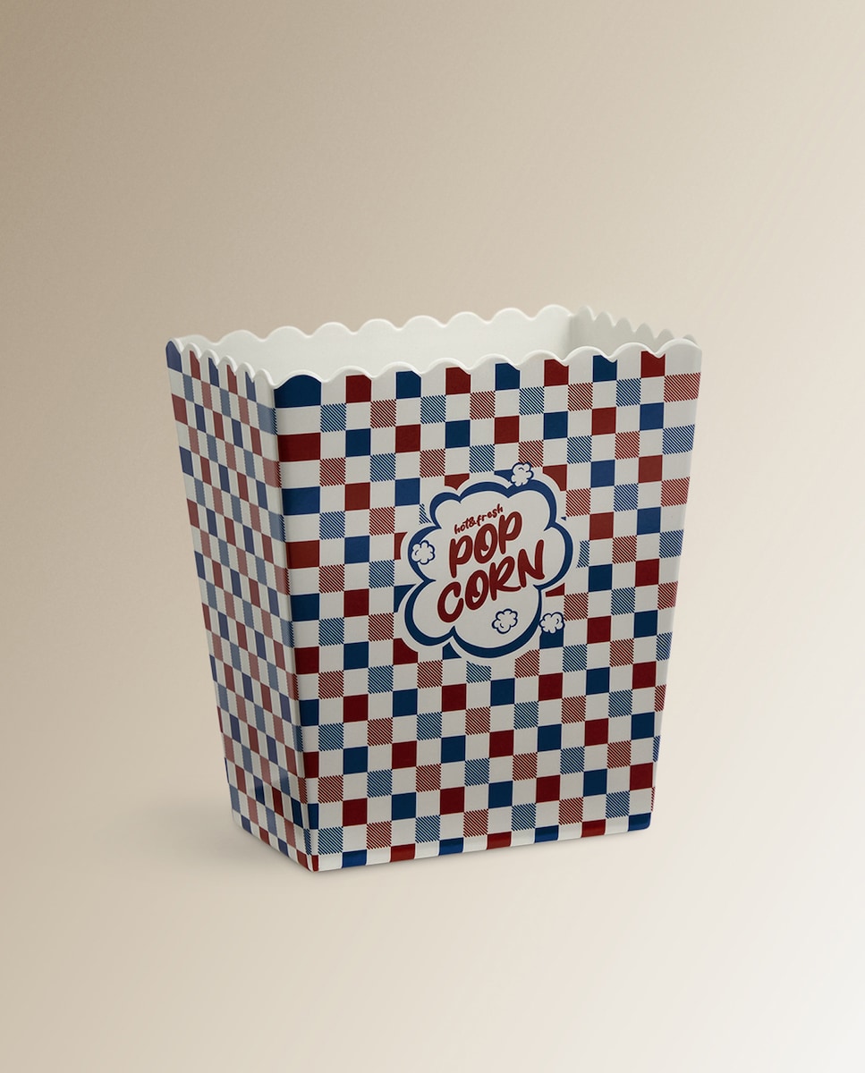 Cubo de palomitas de melamina Cuadros 4 de julio Basics El Corte Inglés Rojo-1