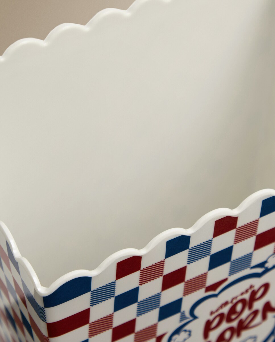 Cubo de palomitas de melamina Cuadros 4 de julio Basics El Corte Inglés Rojo-2