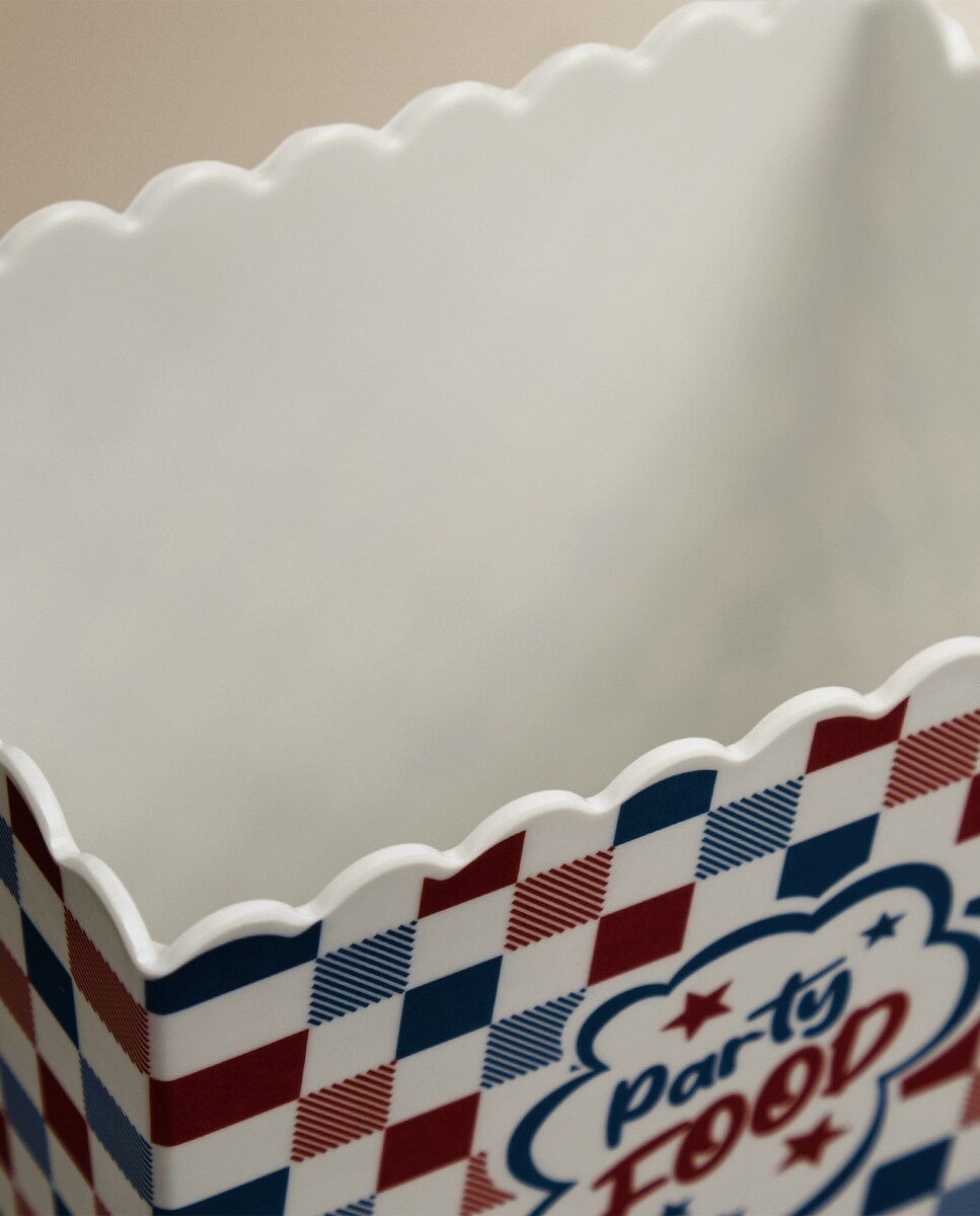 Cubo de palomitas de melamina Rayas 4 de julio Basics El Corte Inglés Rojo-2