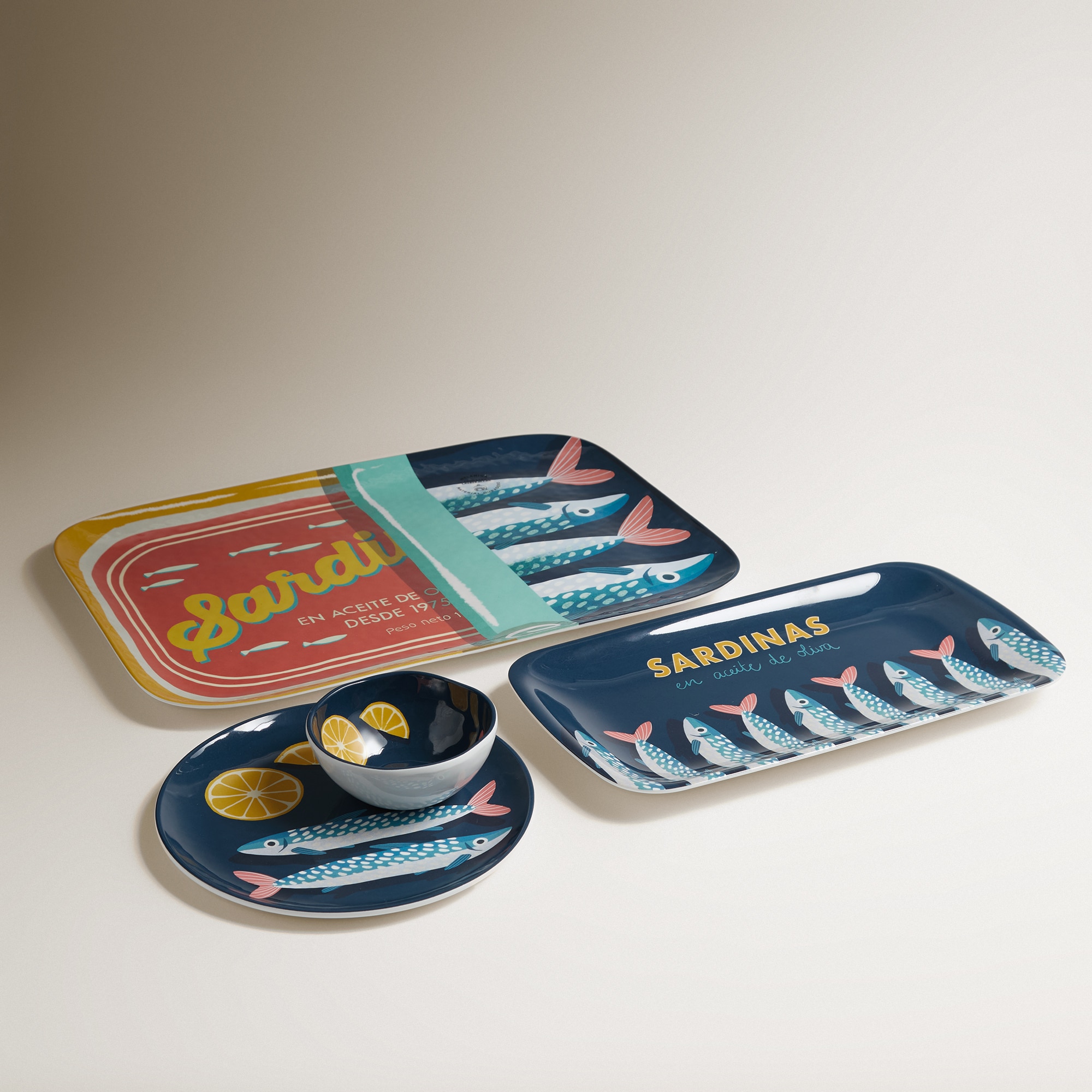 Tigela de Melamina Sardinhas Mojácar Azul-5