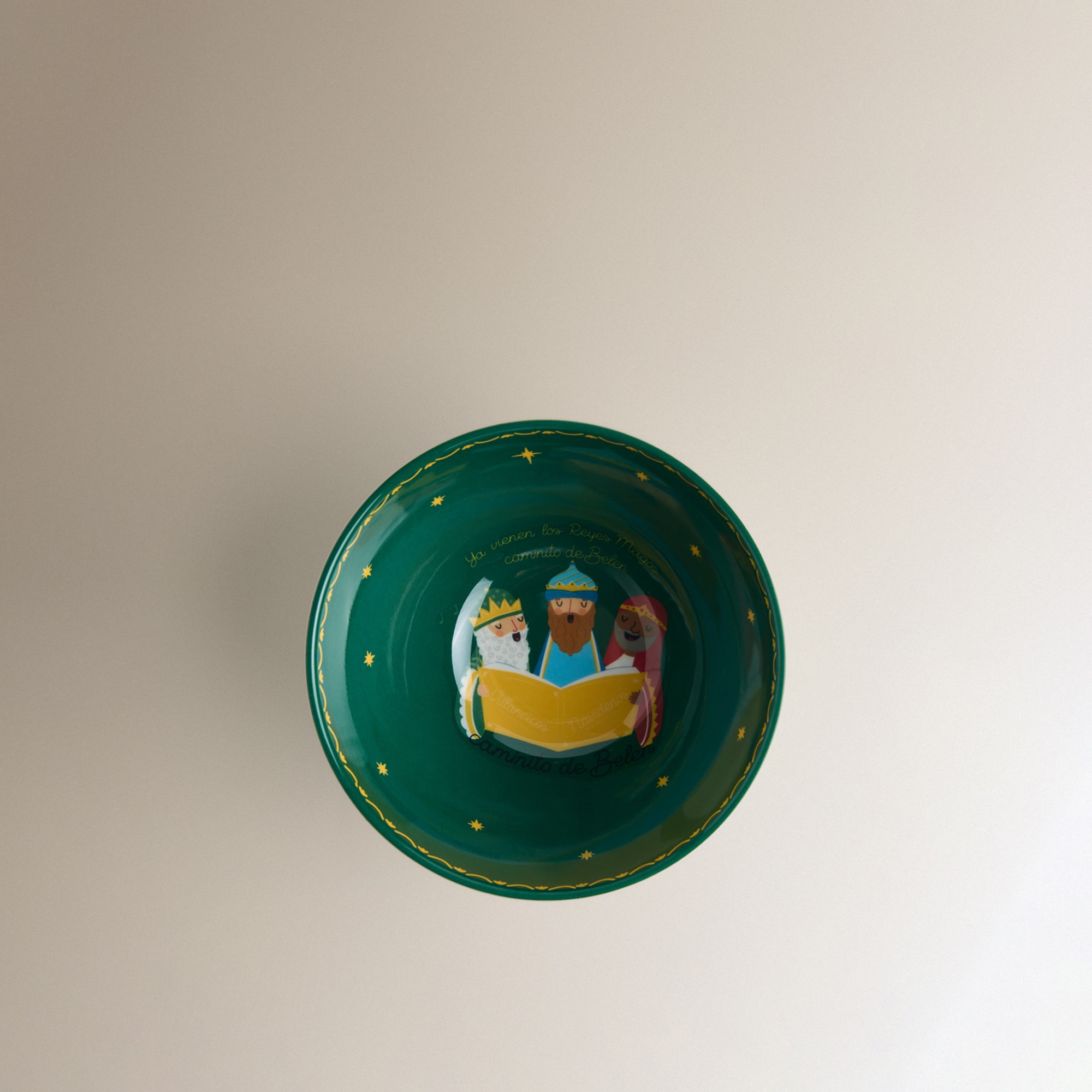 Bowl de melamina Reyes Magos Villancicos Verde-4