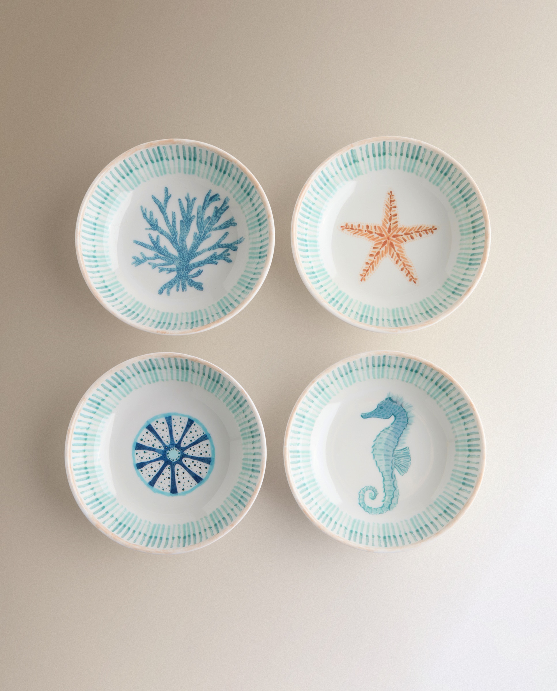 Conjunto de 4 tigelas de melamina para exterior Arrecife Azul-claro-2