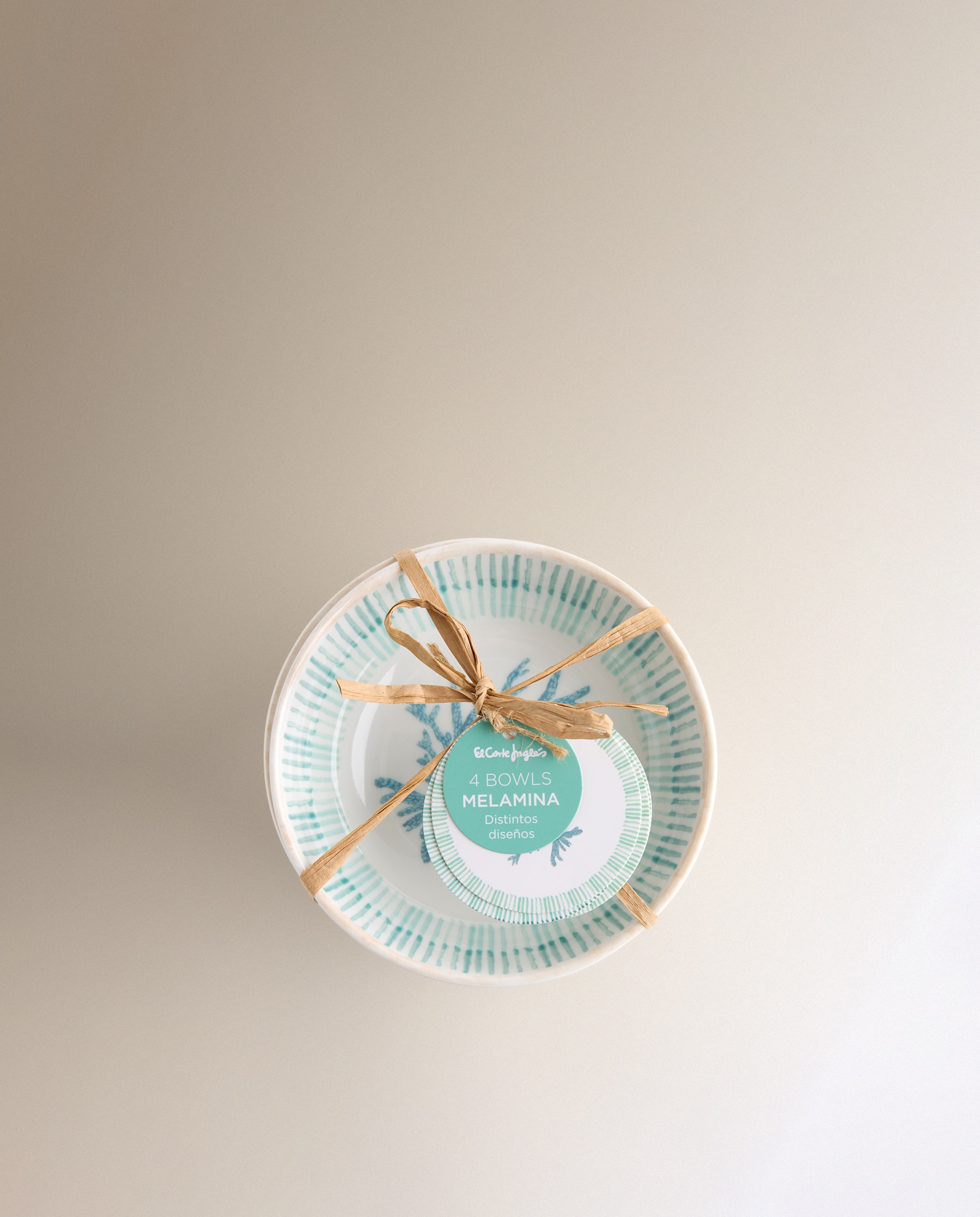 Conjunto de 4 tigelas de melamina para exterior Arrecife Azul-claro-4