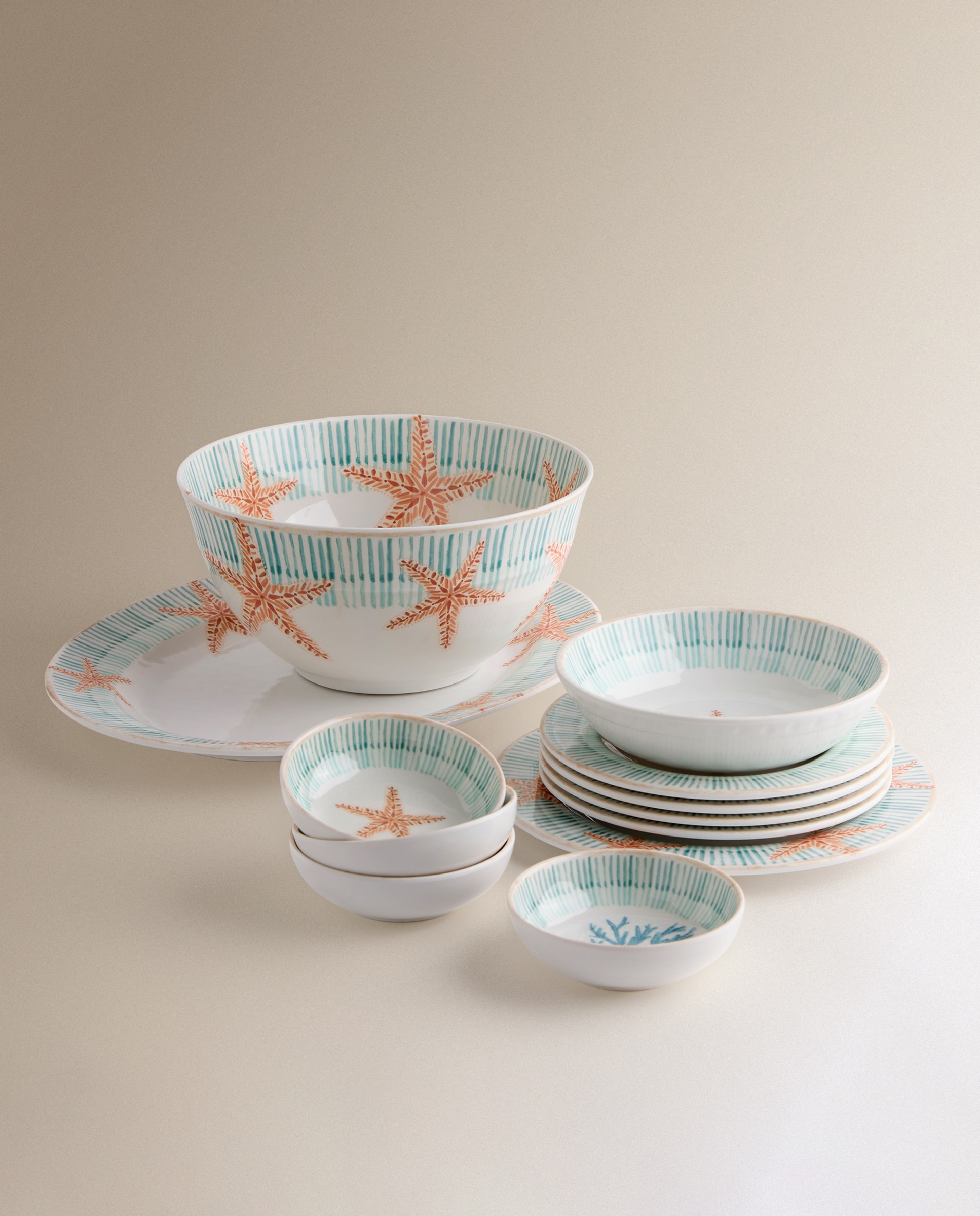 Conjunto de 4 tigelas de melamina para exterior Arrecife Azul-claro-5