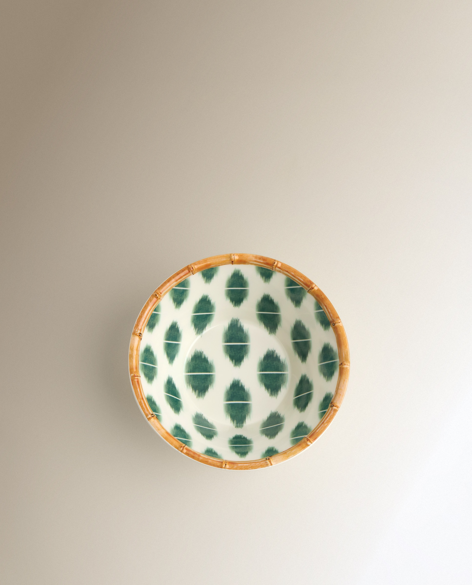 Tigela de melamina para exterior Ikat Verde-2