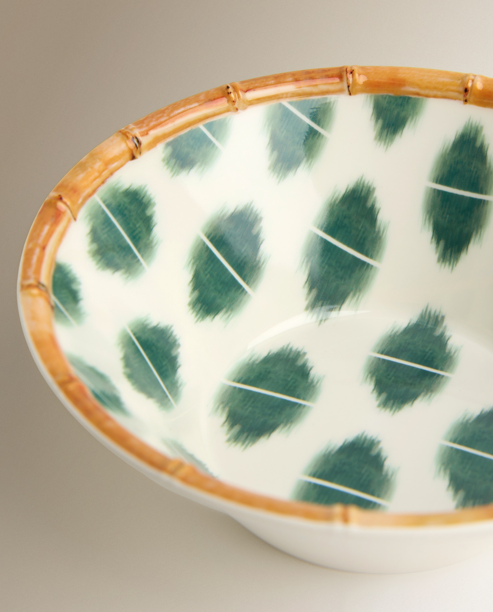 Tigela de melamina para exterior Ikat Verde-4