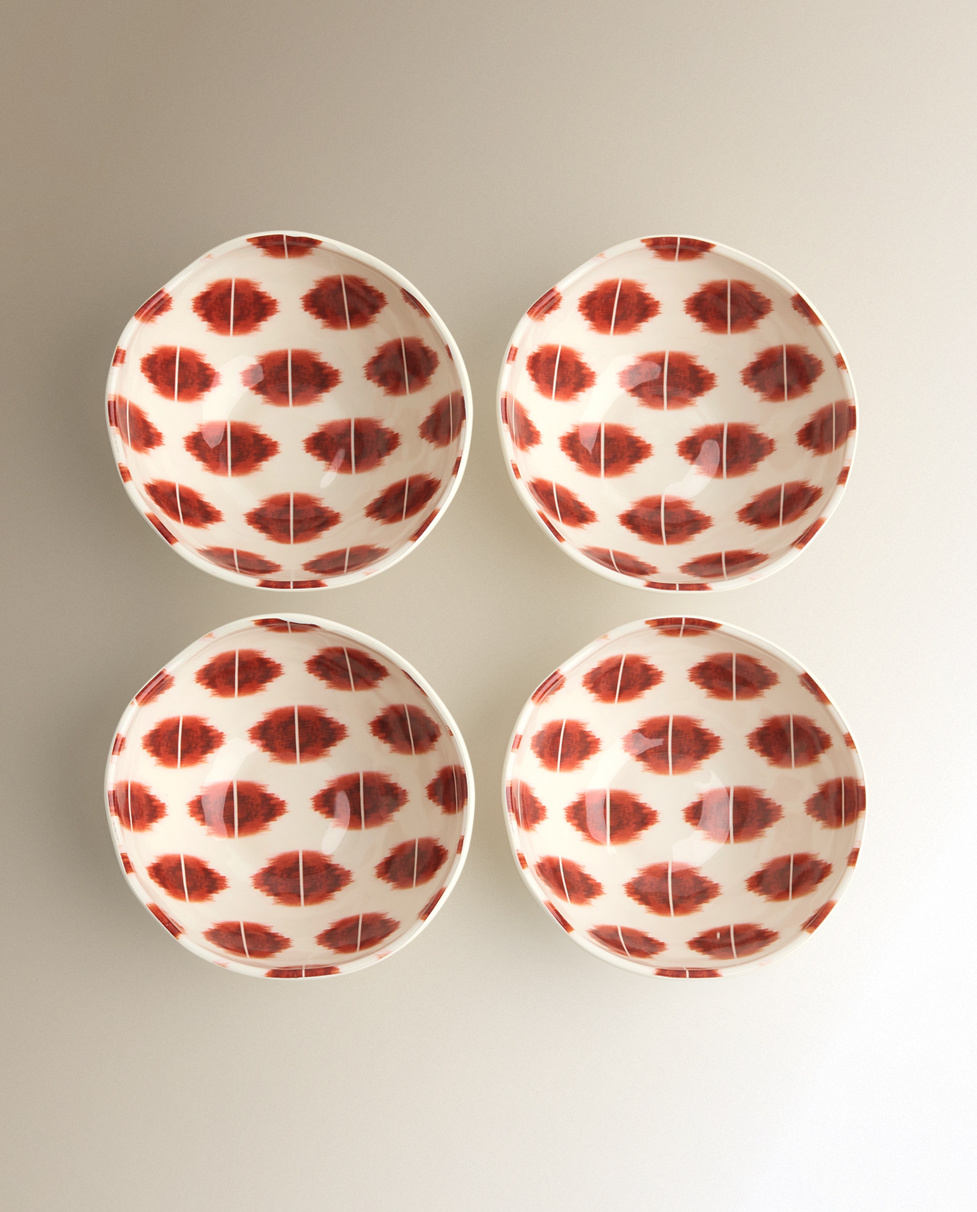 Set de 4 bowls de melamina para exterior Ikat - Naranja Naranja-2