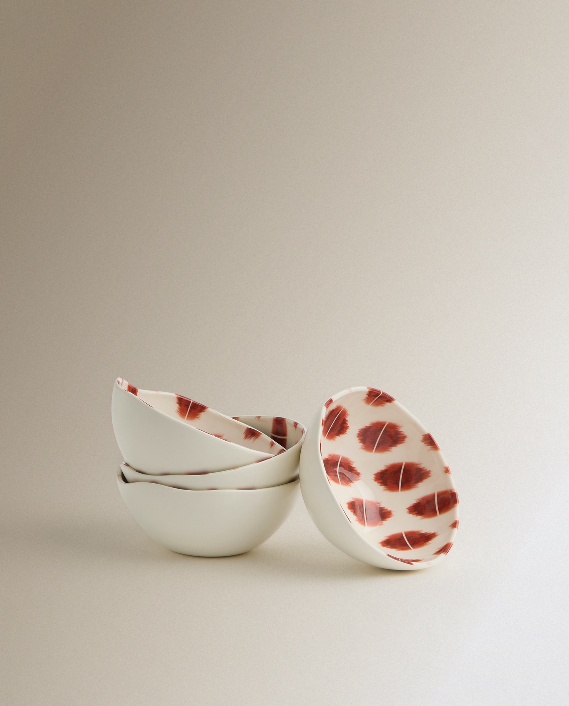 Set de 4 bowls de melamina para exterior Ikat - Naranja Naranja-3