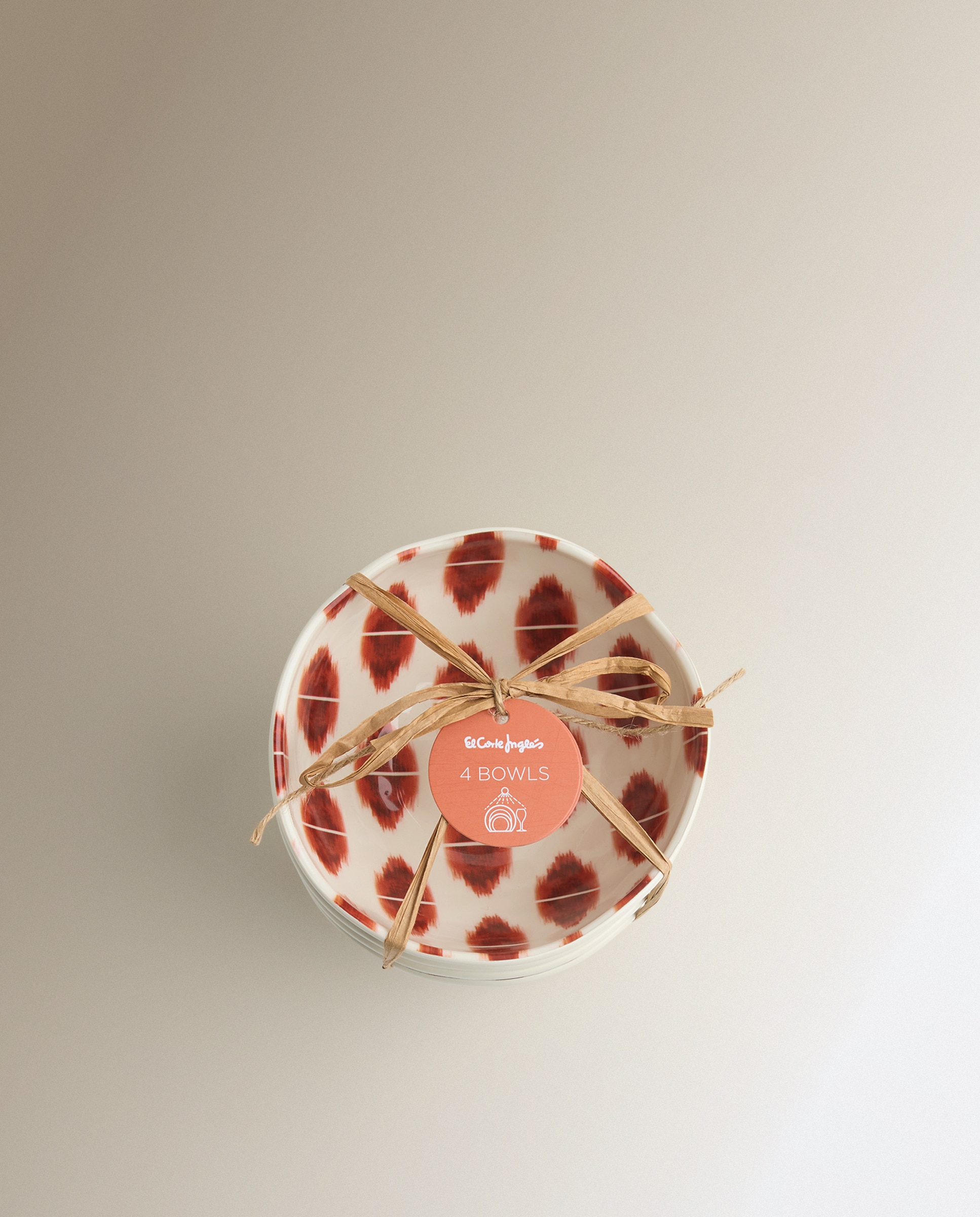 Set de 4 bowls de melamina para exterior Ikat - Naranja Naranja-5