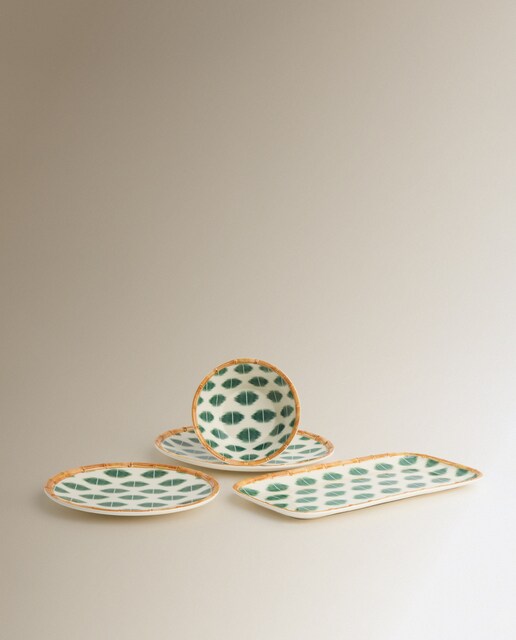 Vajilla de melamina para exterior por piezas Ikat Verde