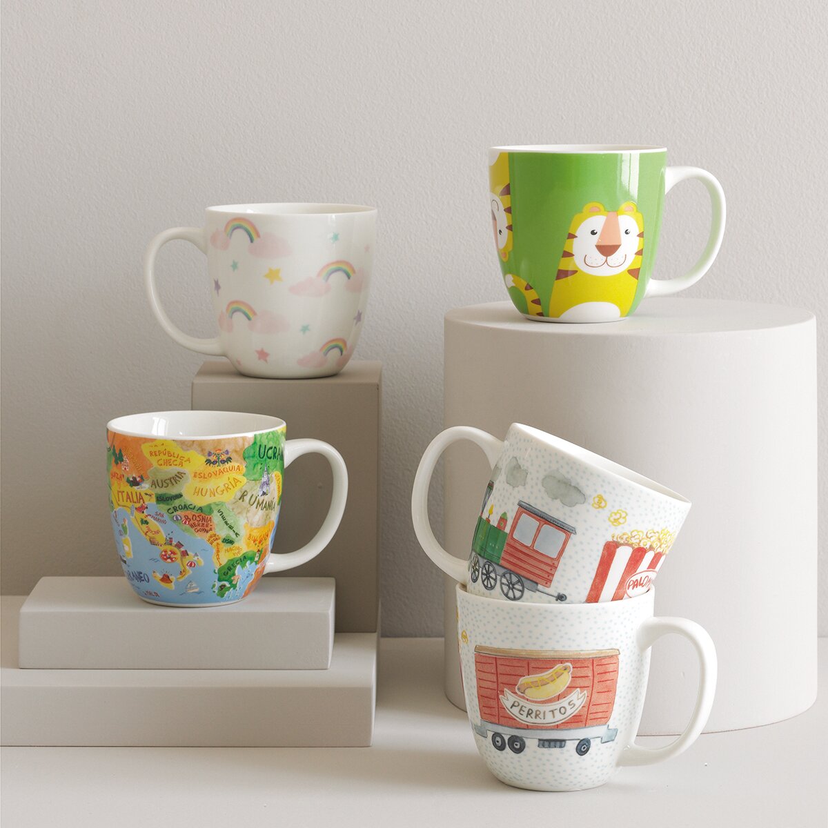 Chávena de pequeno-almoço com arco-íris Magic Friends Mini Home - El Corte Inglés Multicolor-2