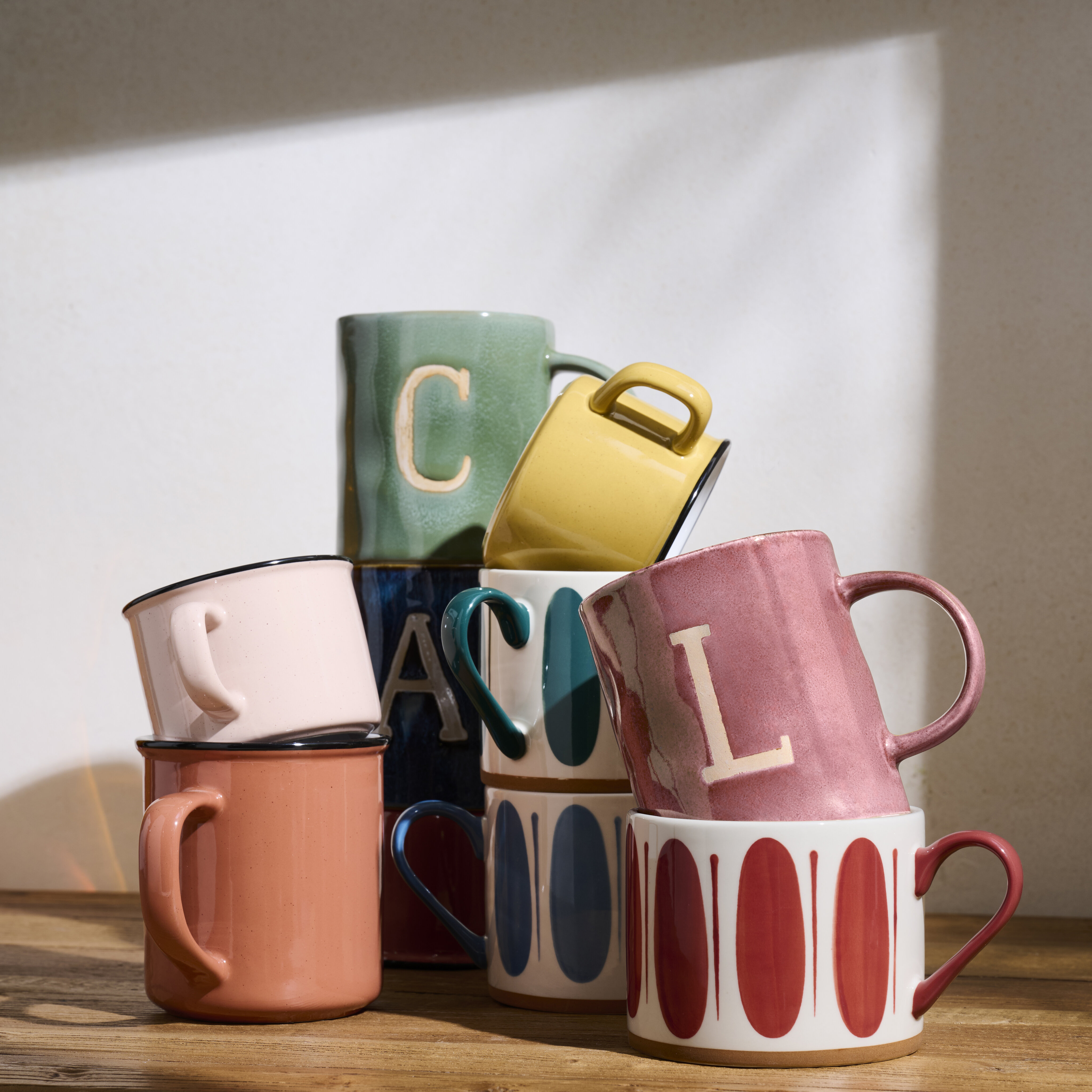 Caneca com Inicial "A" Azul / Branco-8