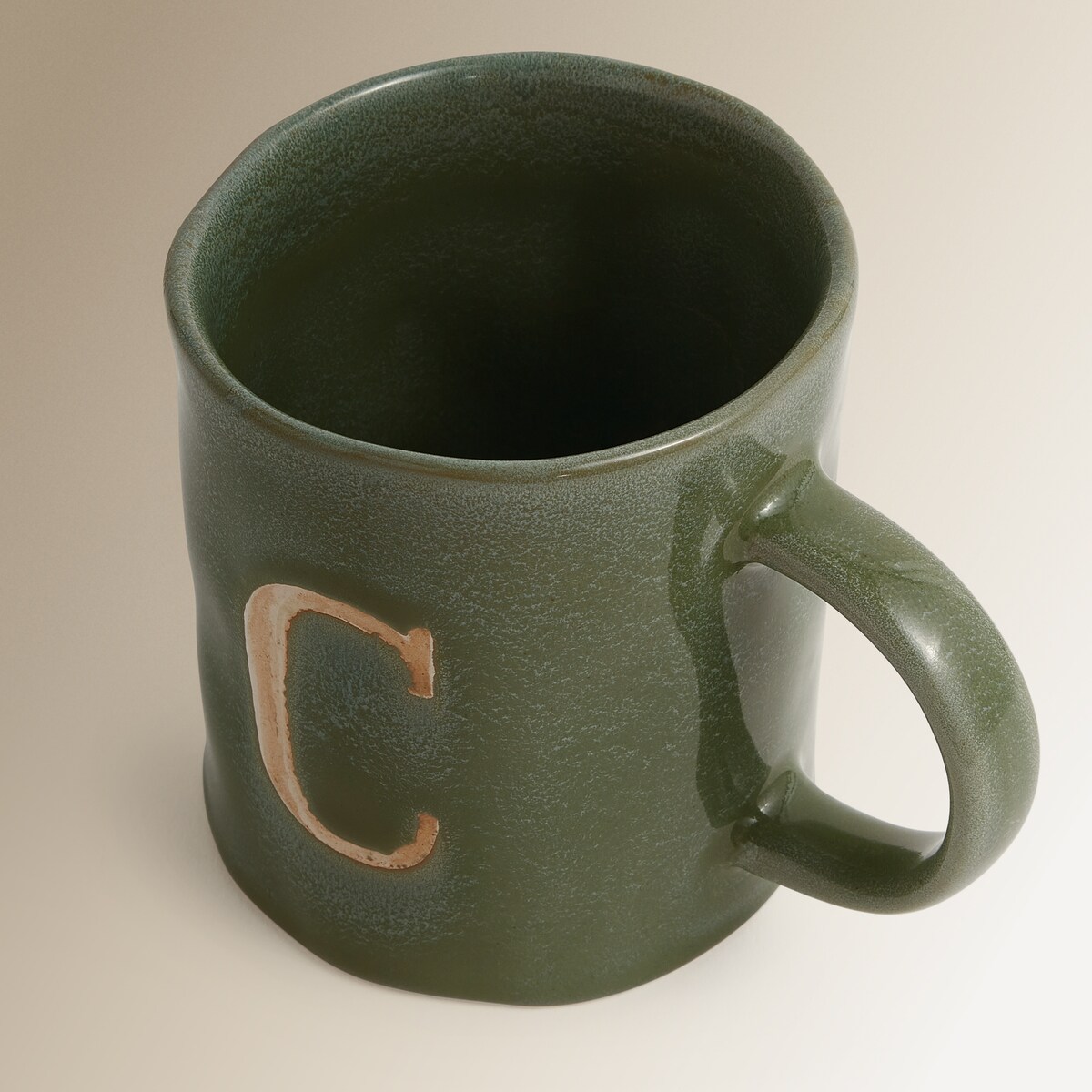 Caneca com Inicial "C" Azul / Branco-3