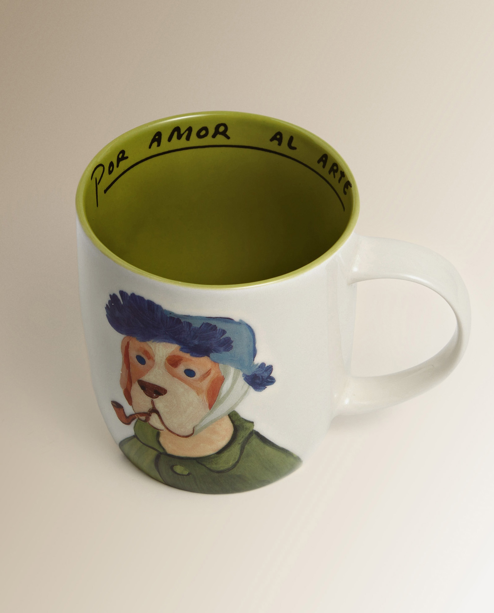 Caneca com cão Van Gogh Verde-4