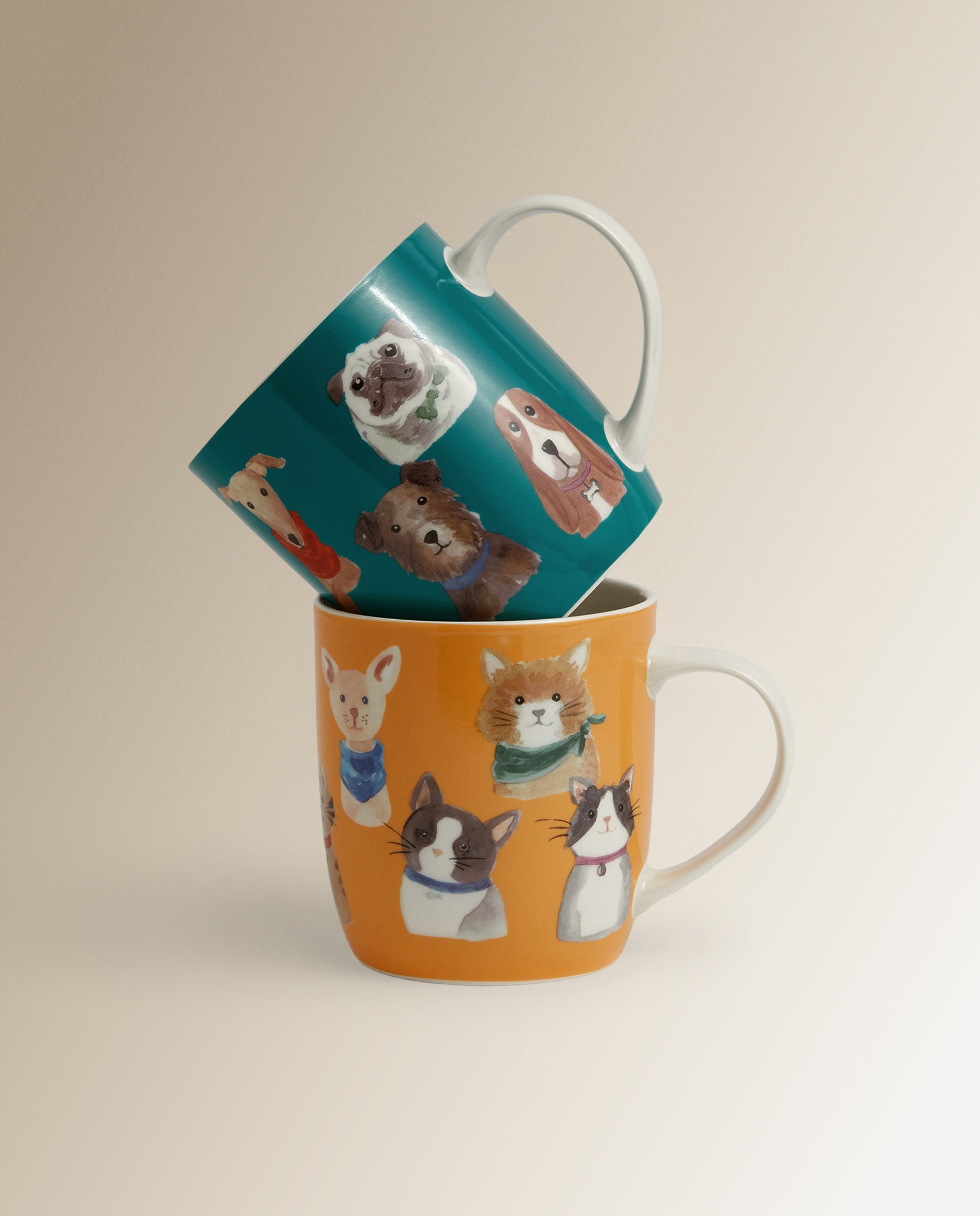 Tigela Mug Gato Doggy Amarelo-4