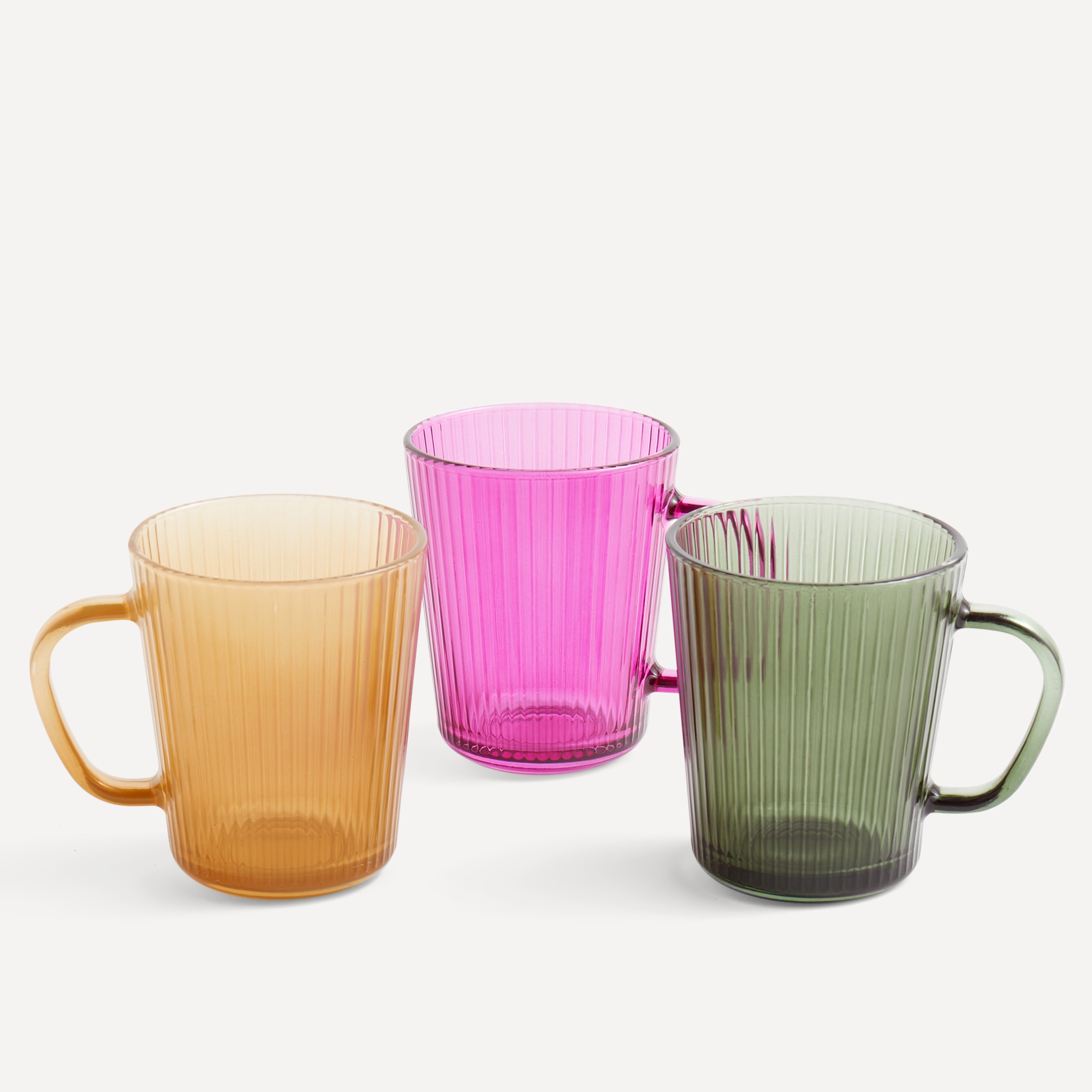 Taza mug de vidrio facetado Basics El Corte Inglés Verde-3