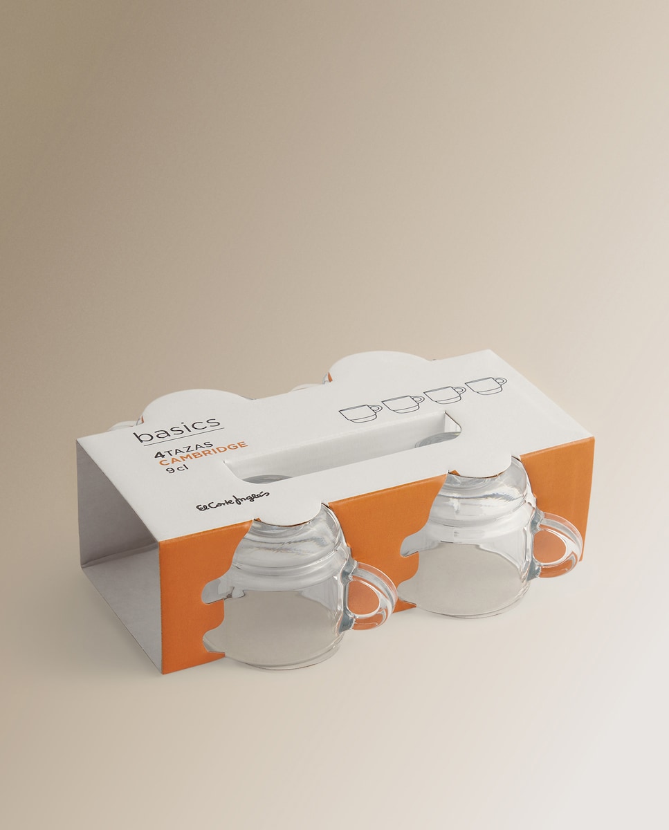Set de 4 tazas de vidrio Cambridge Basics El Corte Inglés Transparente-3