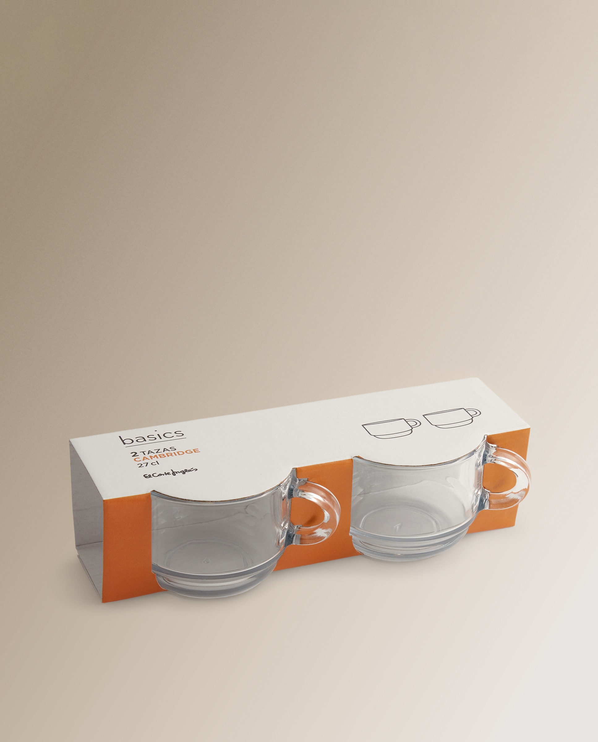 Set de 2 tazas de vidrio Cambridge Basics El Corte Inglés Transparente-3