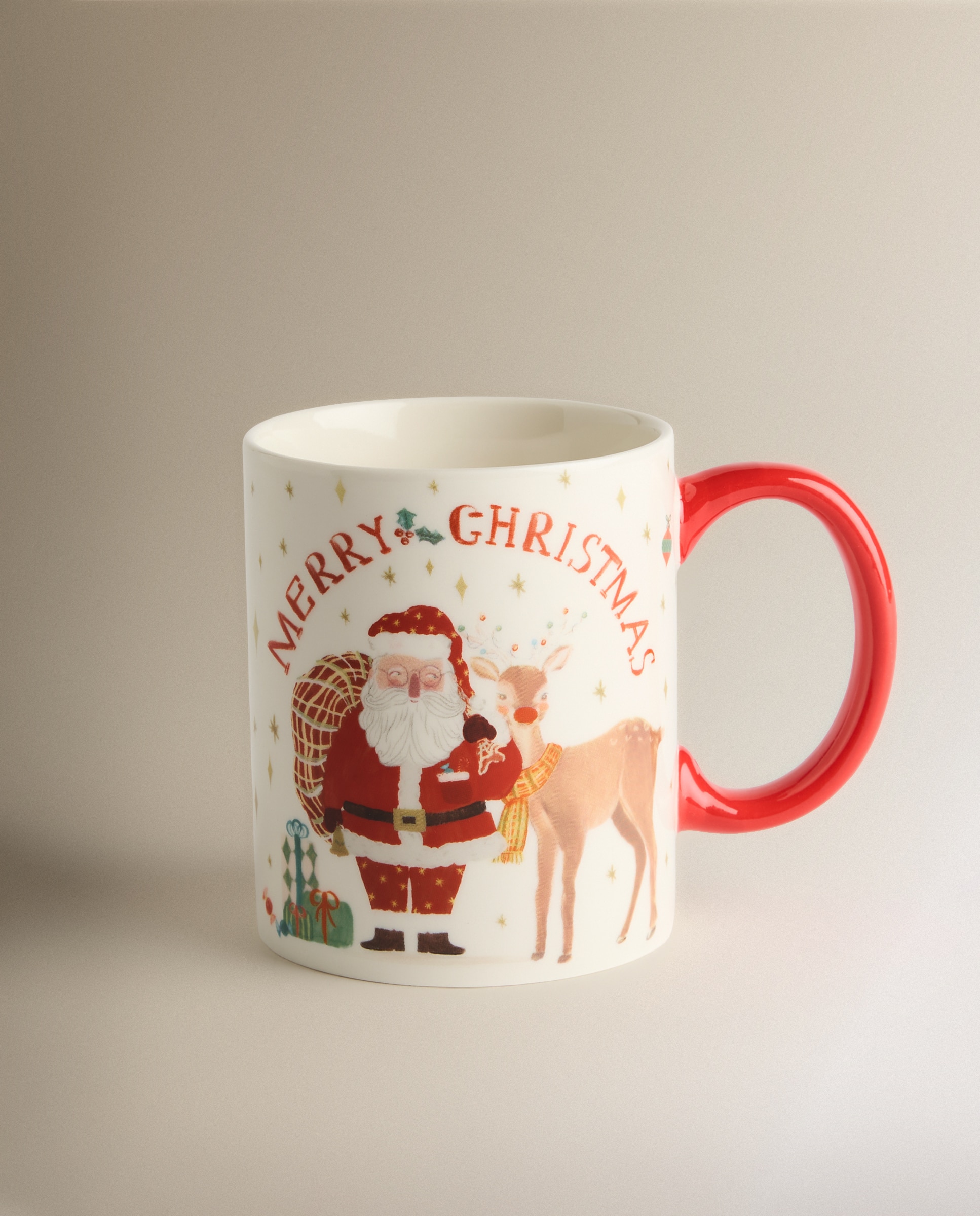 Caneca Pai Natal e Rudolph Natal Vermelho-2