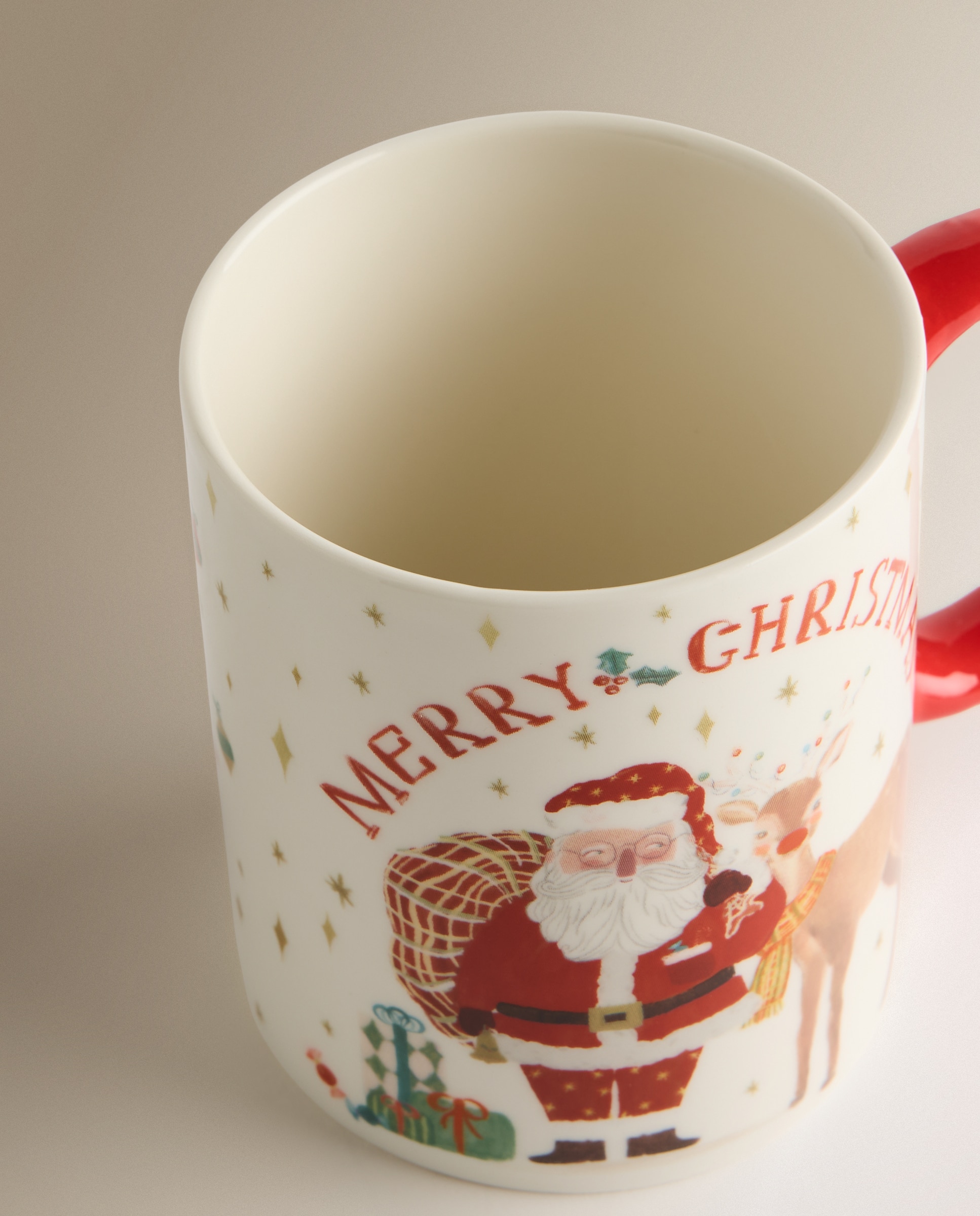 Caneca Pai Natal e Rudolph Natal Vermelho-3