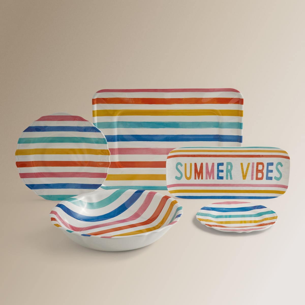 Ensaladera de melamina Surfer Summer Basics El Corte Inglés Multicolor-5