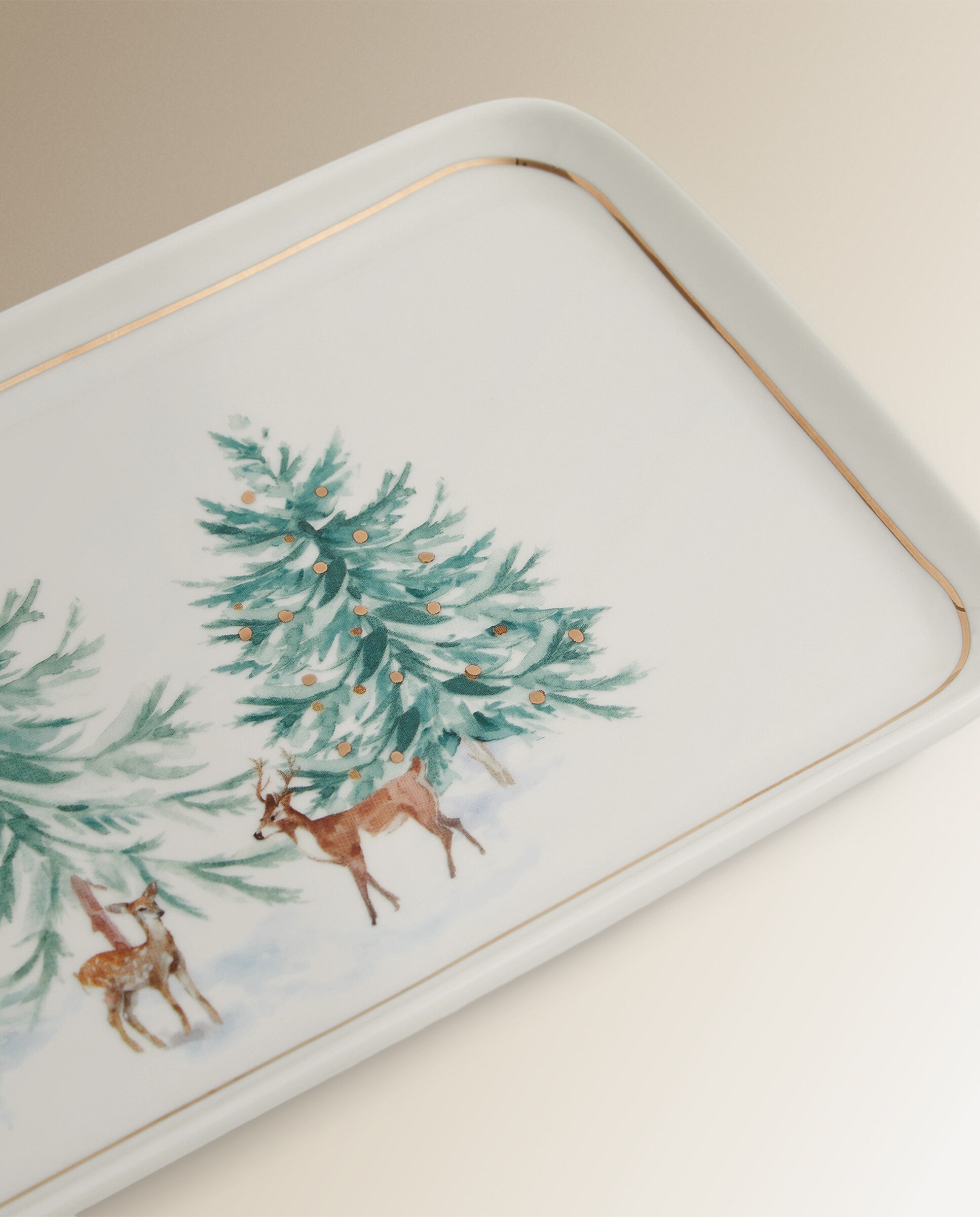 Travessa Retangular Polo Norte Natal Branco-3