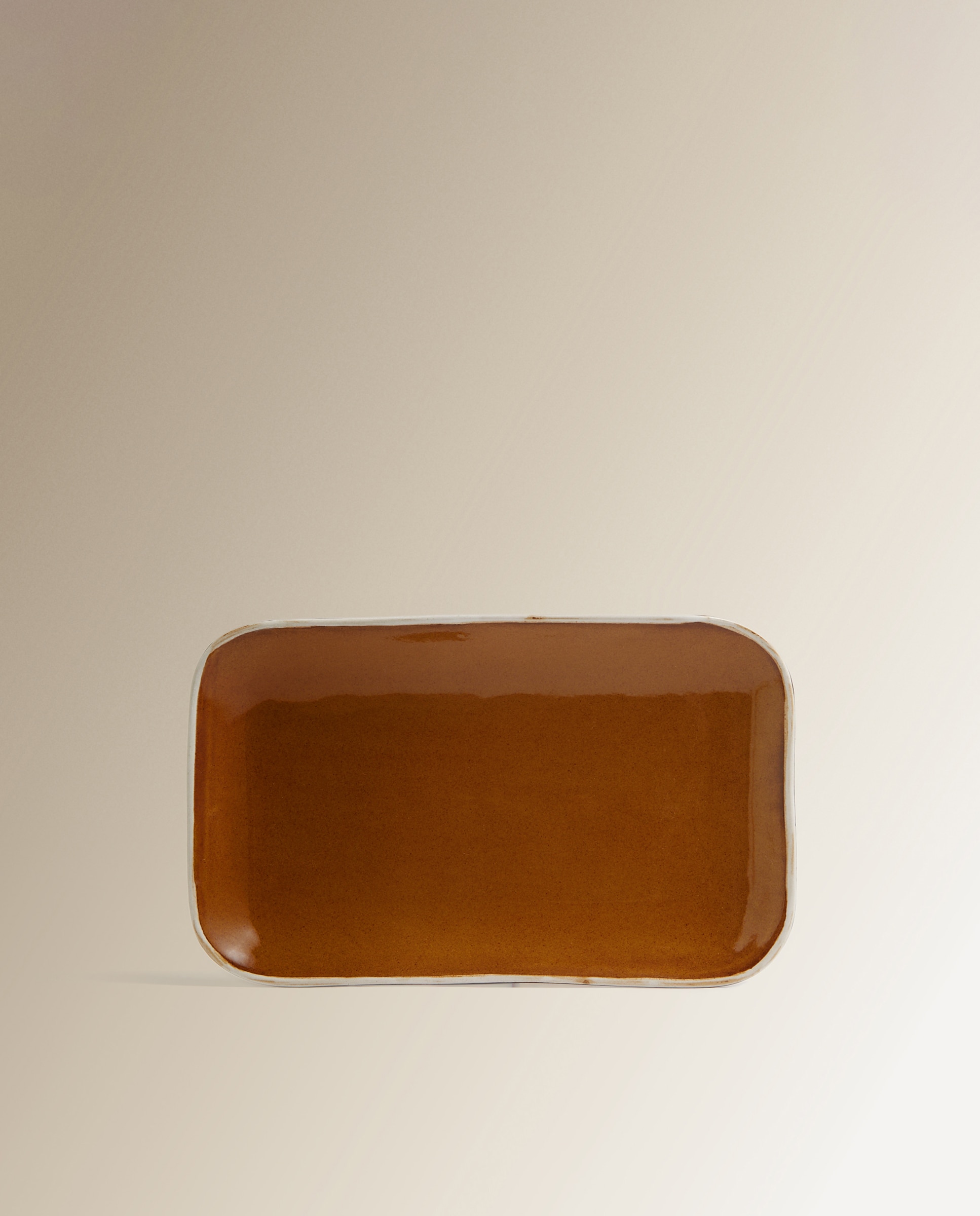 Travessa Retangular de Cerâmica Electro Castanho-1