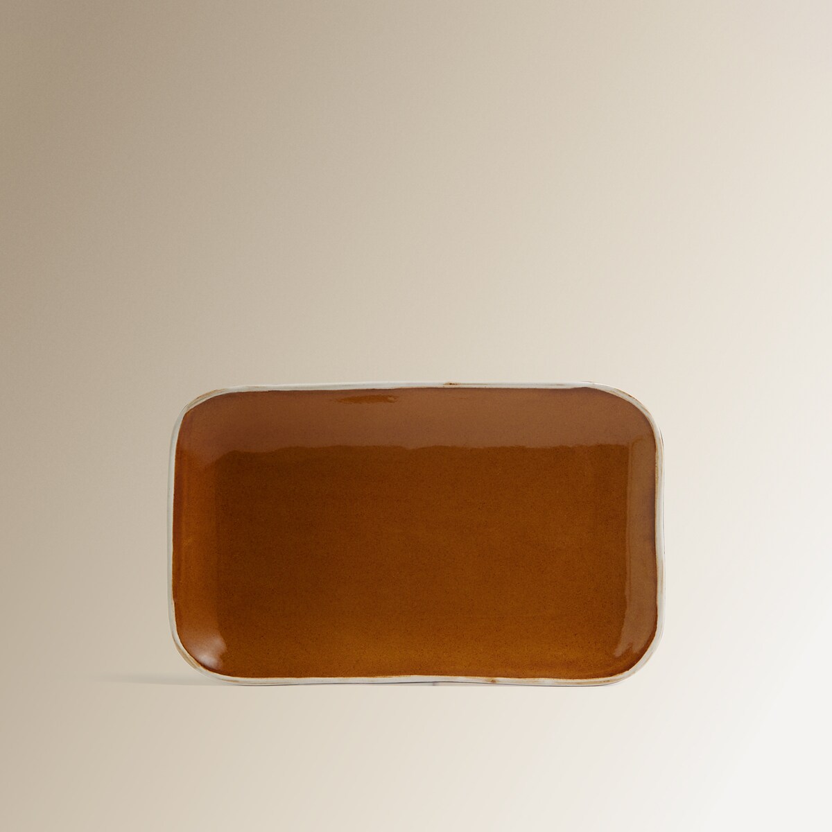 Travessa Retangular de Cerâmica Electro Castanho-2