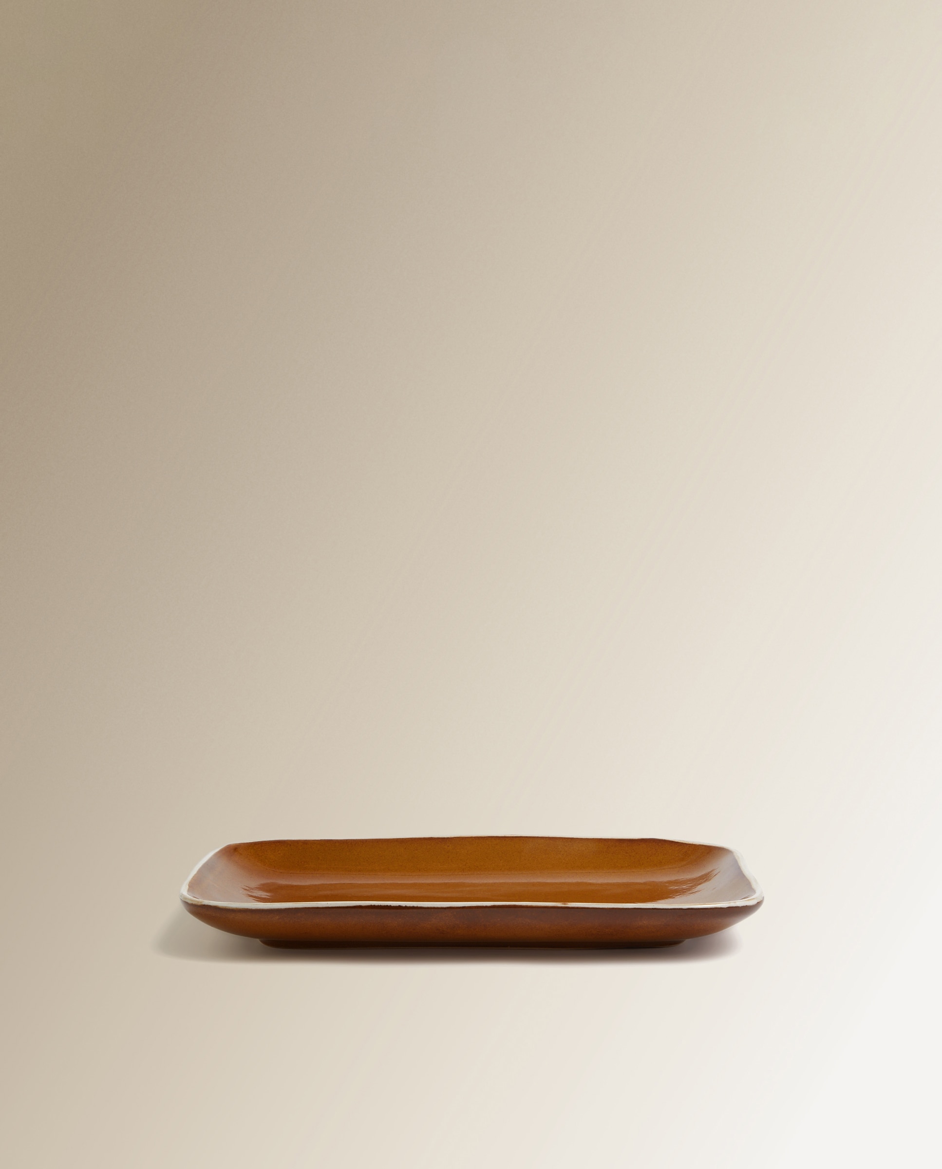 Travessa Retangular de Cerâmica Electro Castanho-2