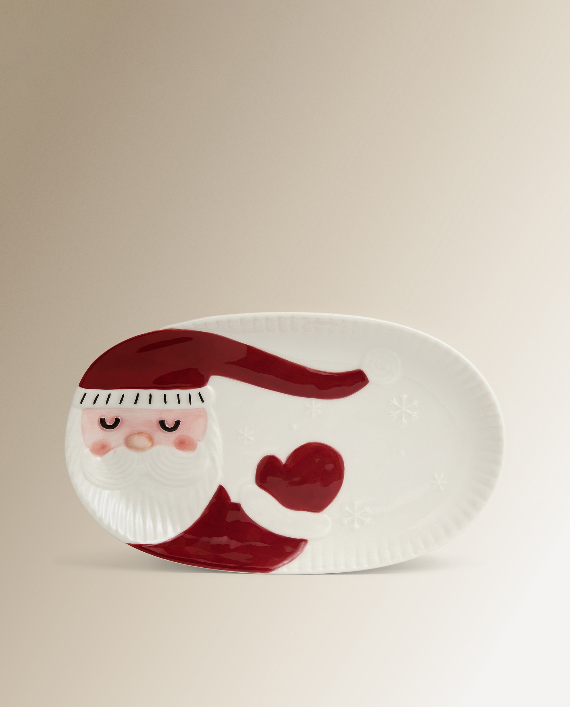 Travessa de Cerâmicca Vila Natal Vermelho-1