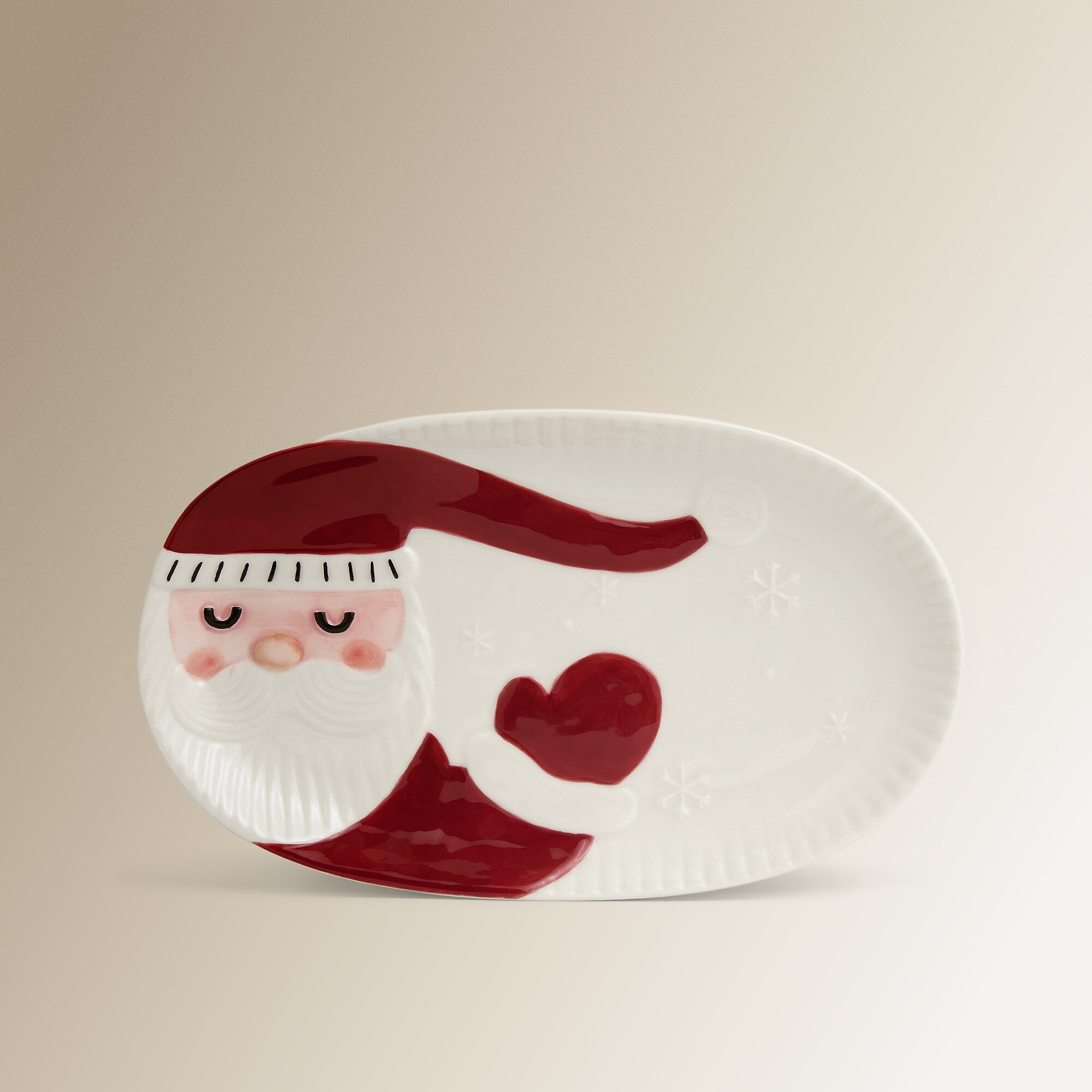 Travessa de Cerâmicca Vila Natal Vermelho-2