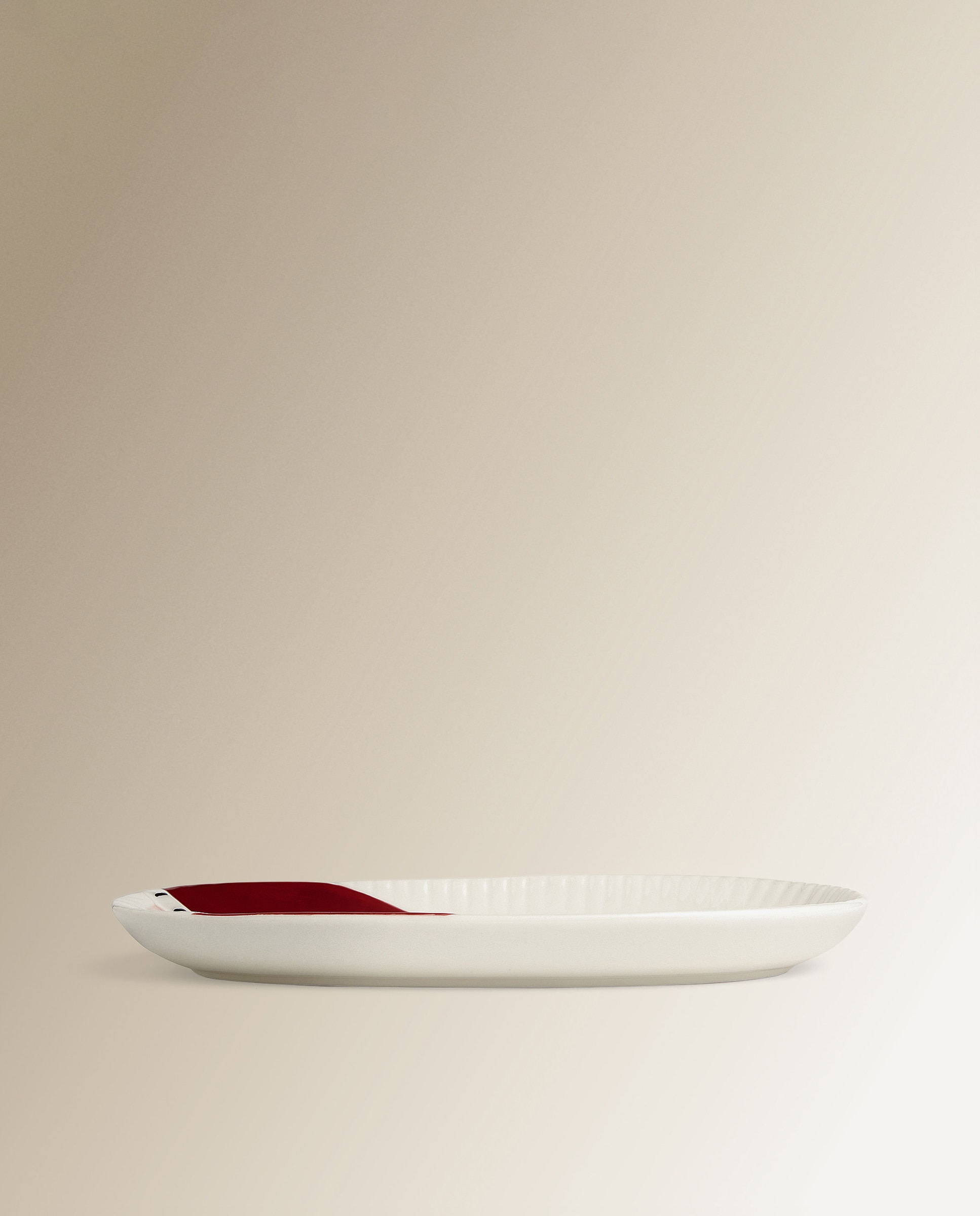 Travessa de Cerâmicca Vila Natal Vermelho-3