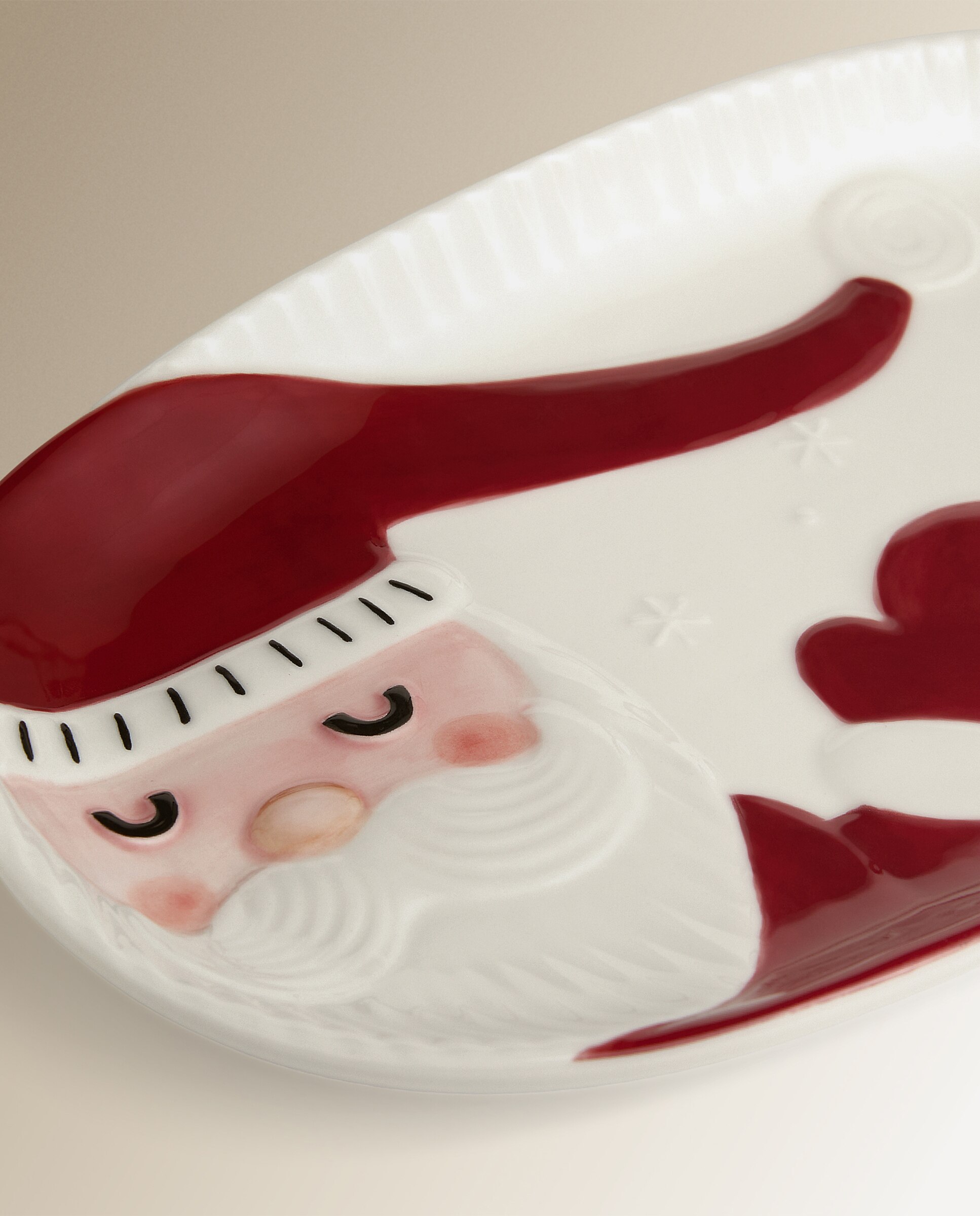 Travessa de Cerâmicca Vila Natal Vermelho-4