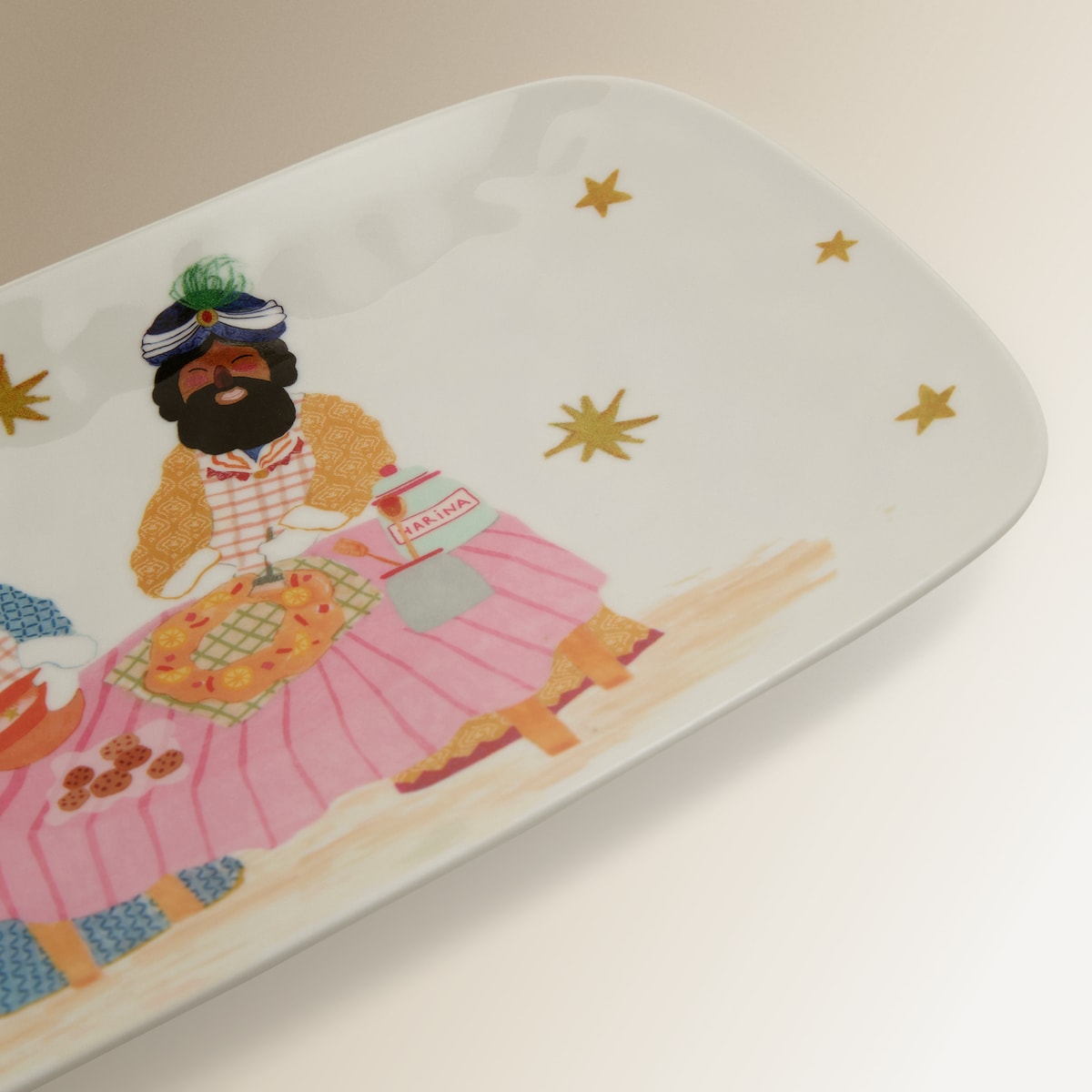 Fuente rectangular de melamina Reyes Magos Navidad El Corte Inglés Multicolor-3