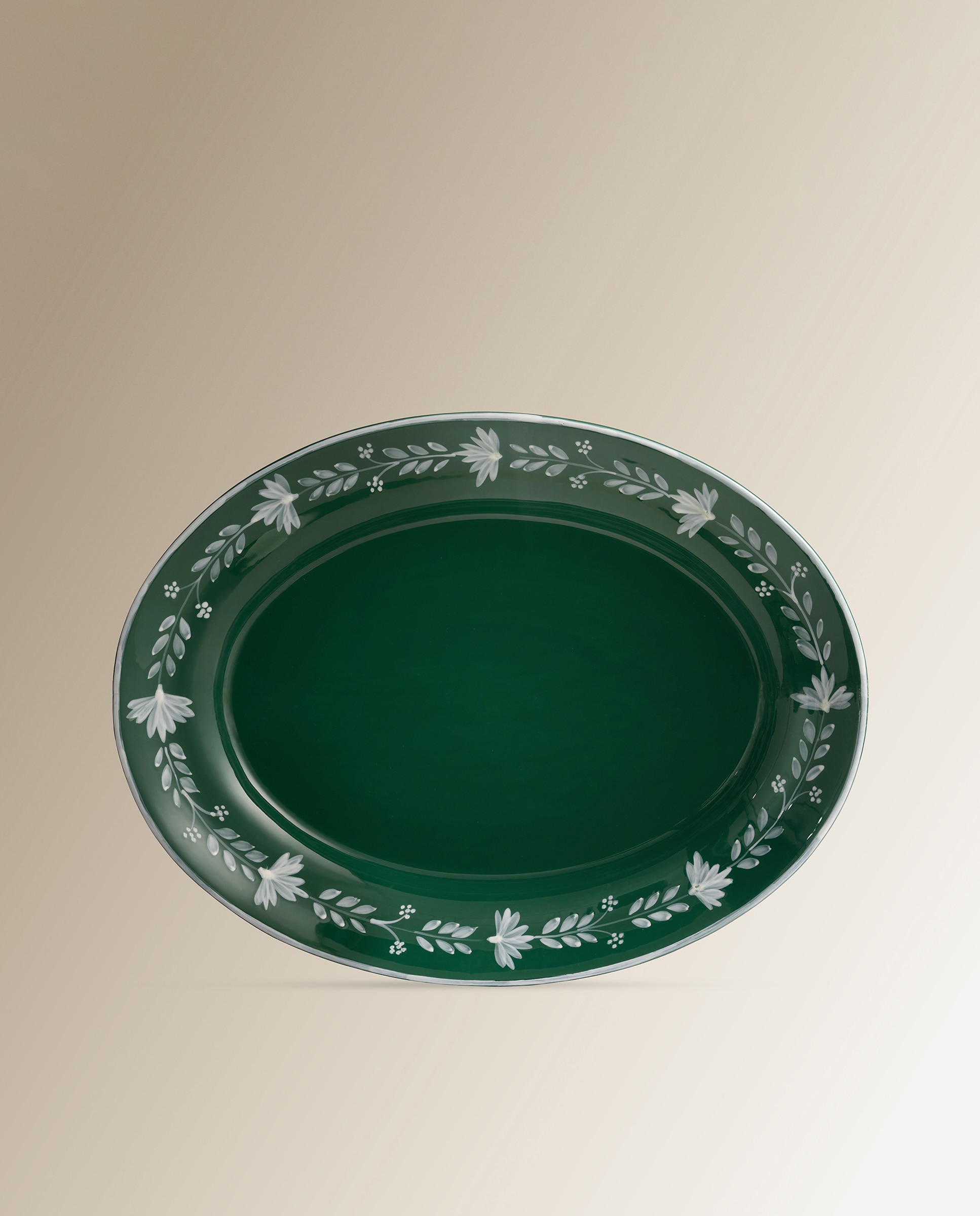 Travessa Pintada à Mão Alameda - Verde Verde-1