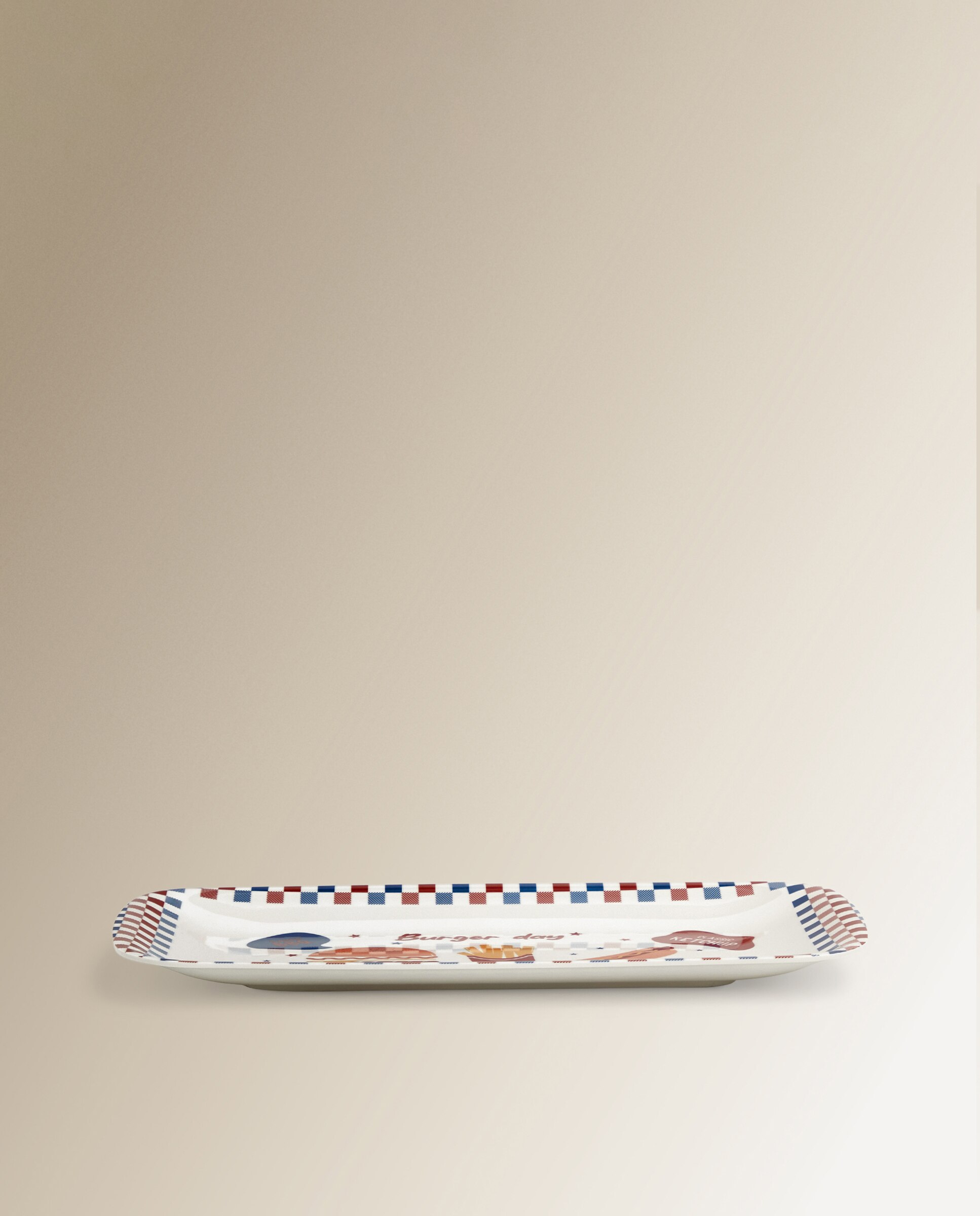 Bandeja de melamina Burguer 4 de julio Basics El Corte Inglés Azul-2