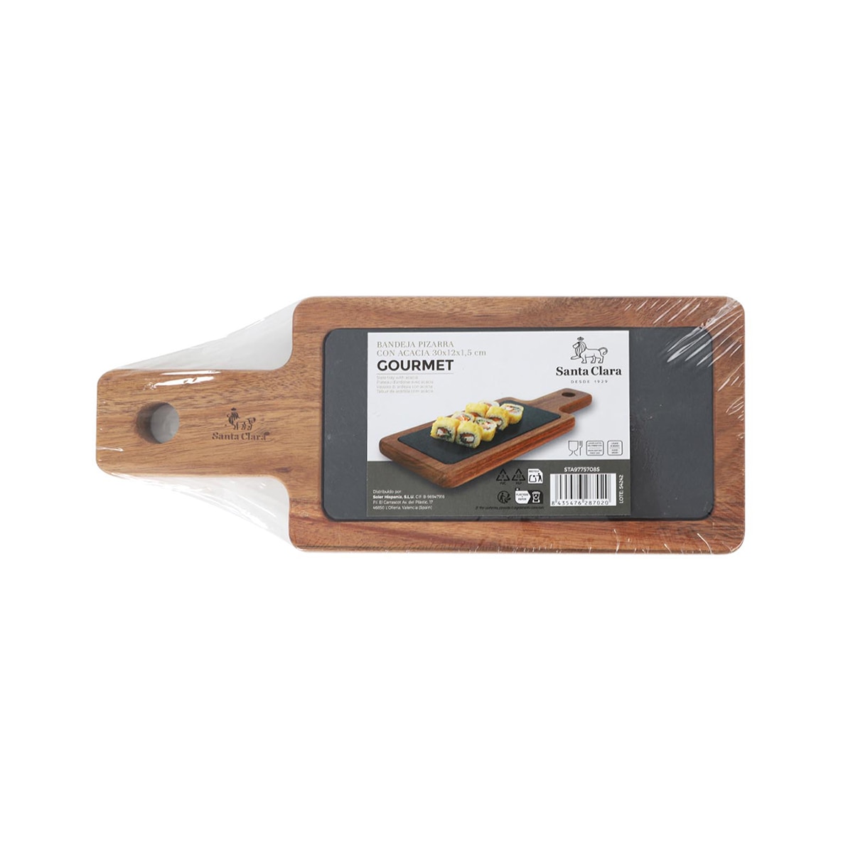 Fuente rectangular de aperitivo de pizarra Gourmet Santa Clara Negro-3