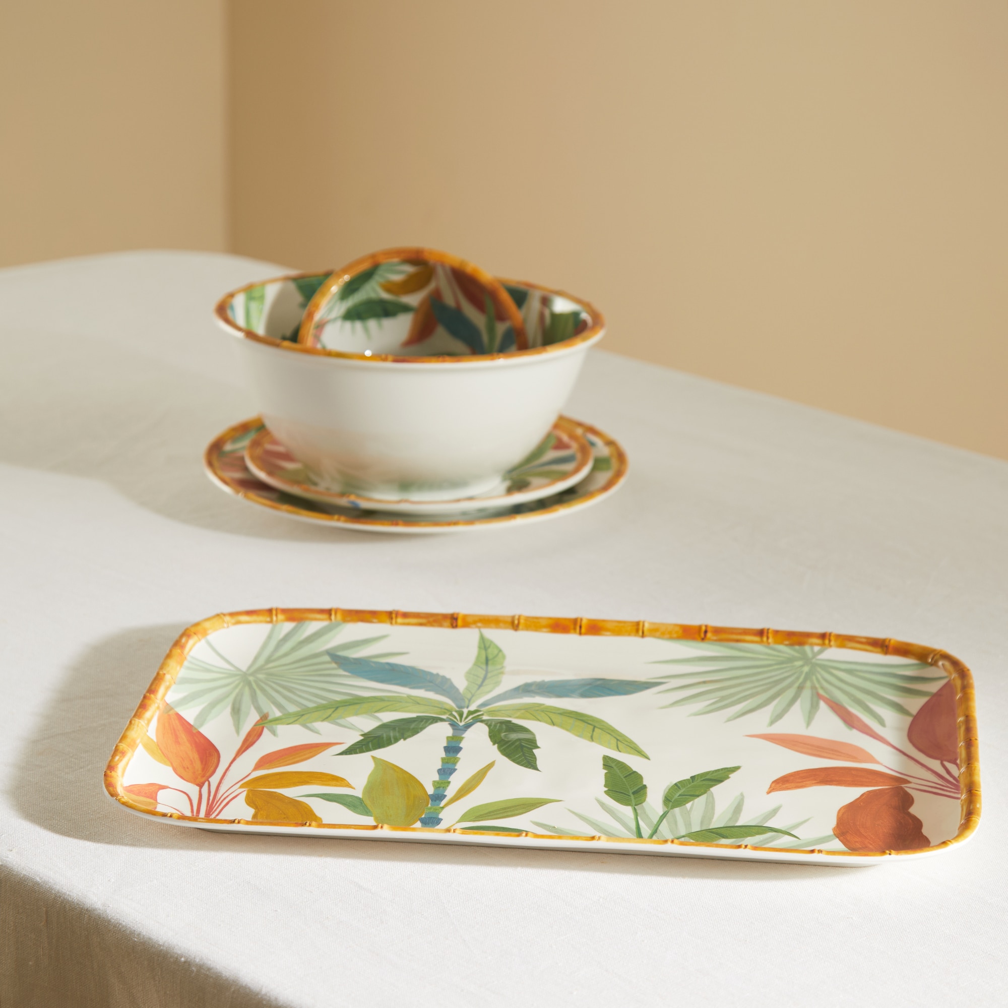 Travessa de Melamina Tropical Amali Multicolor-1
