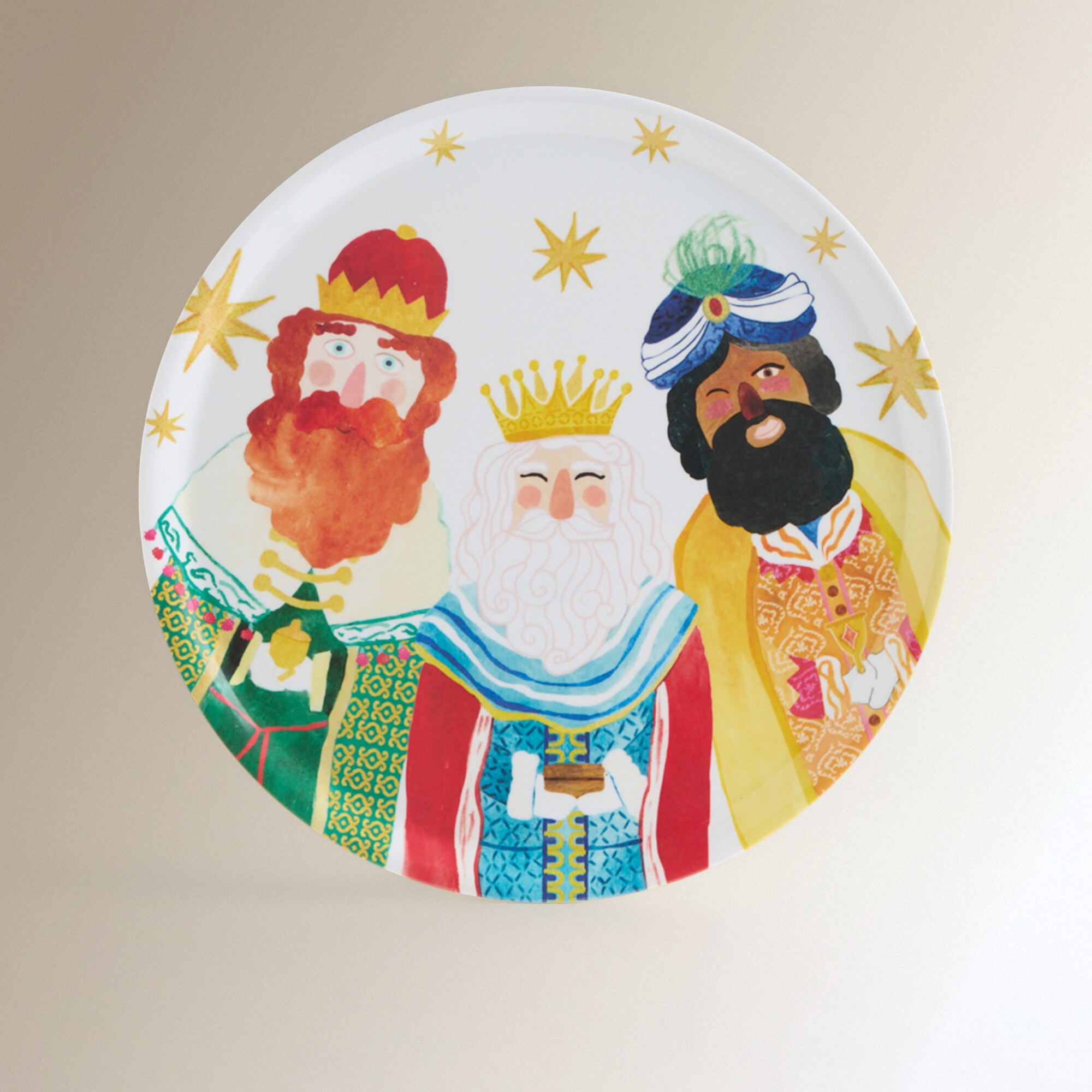 Travessa Redonda de Melamina Reis Magos Natal Multicolor-2