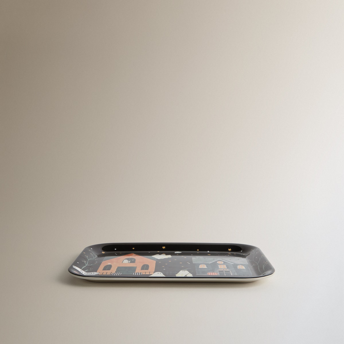 Travessa de Melamina Ghost Village Halloween Preto-3