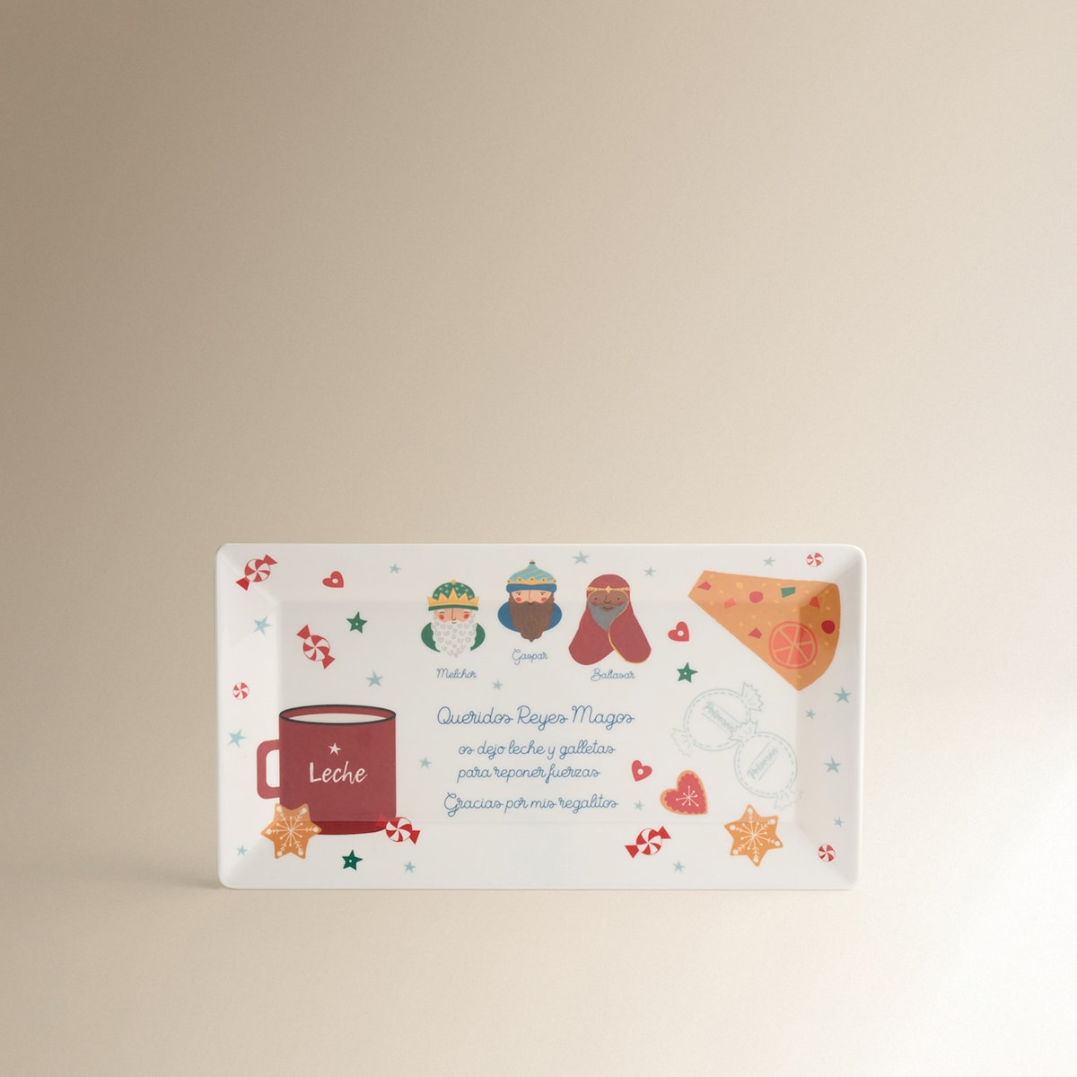 Fuente de melamina Noche de Reyes Blanco-2