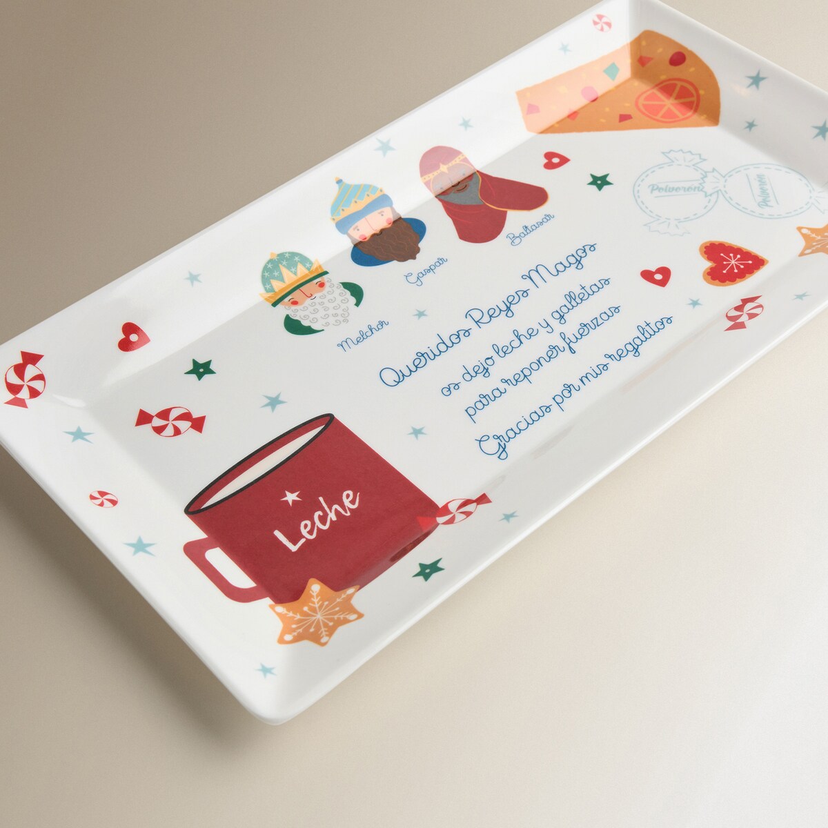 Fuente de melamina Noche de Reyes Blanco-4