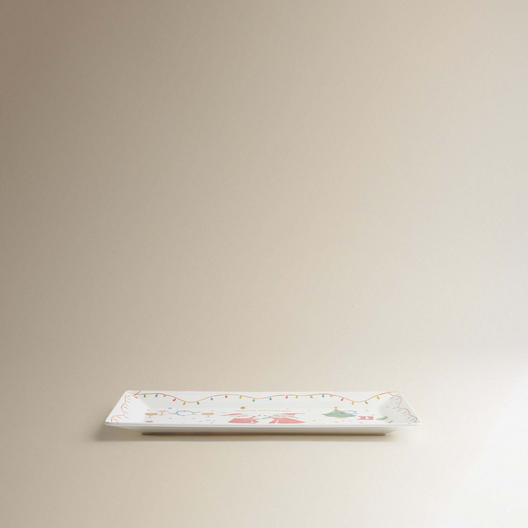 Fuente de melamina Papá Noel baila conmigo Blanco-3