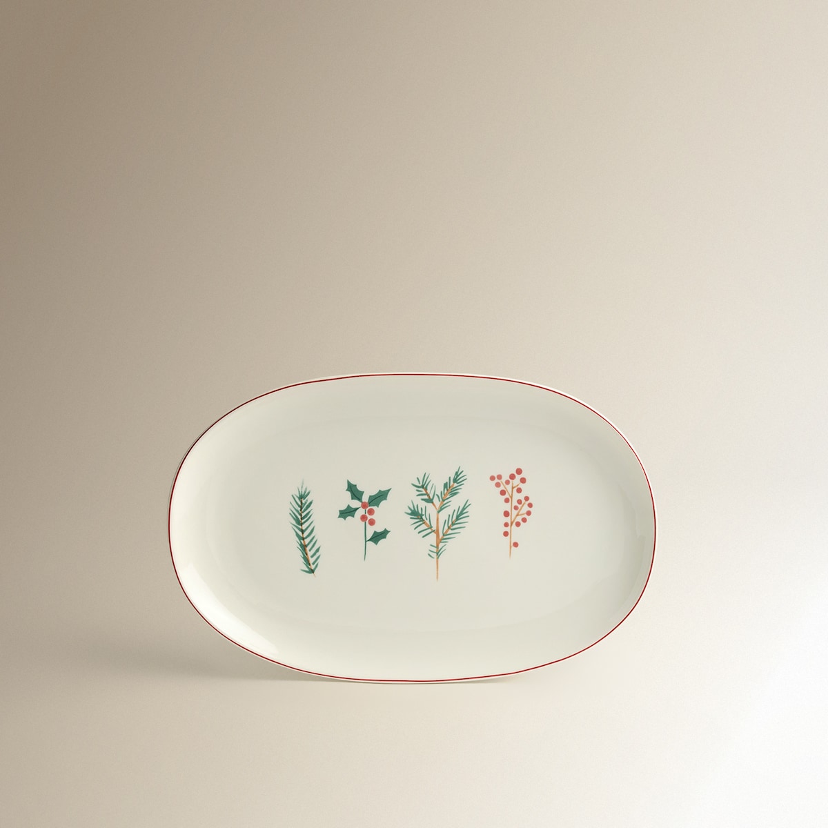 Fuente ovalada Berries Navidad Rojo-2