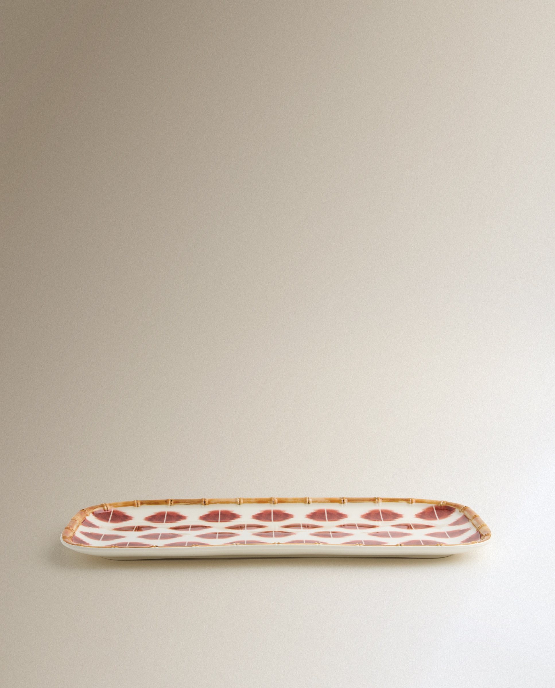 Fuente de melamina para exterior Ikat - Naranja Naranja-3