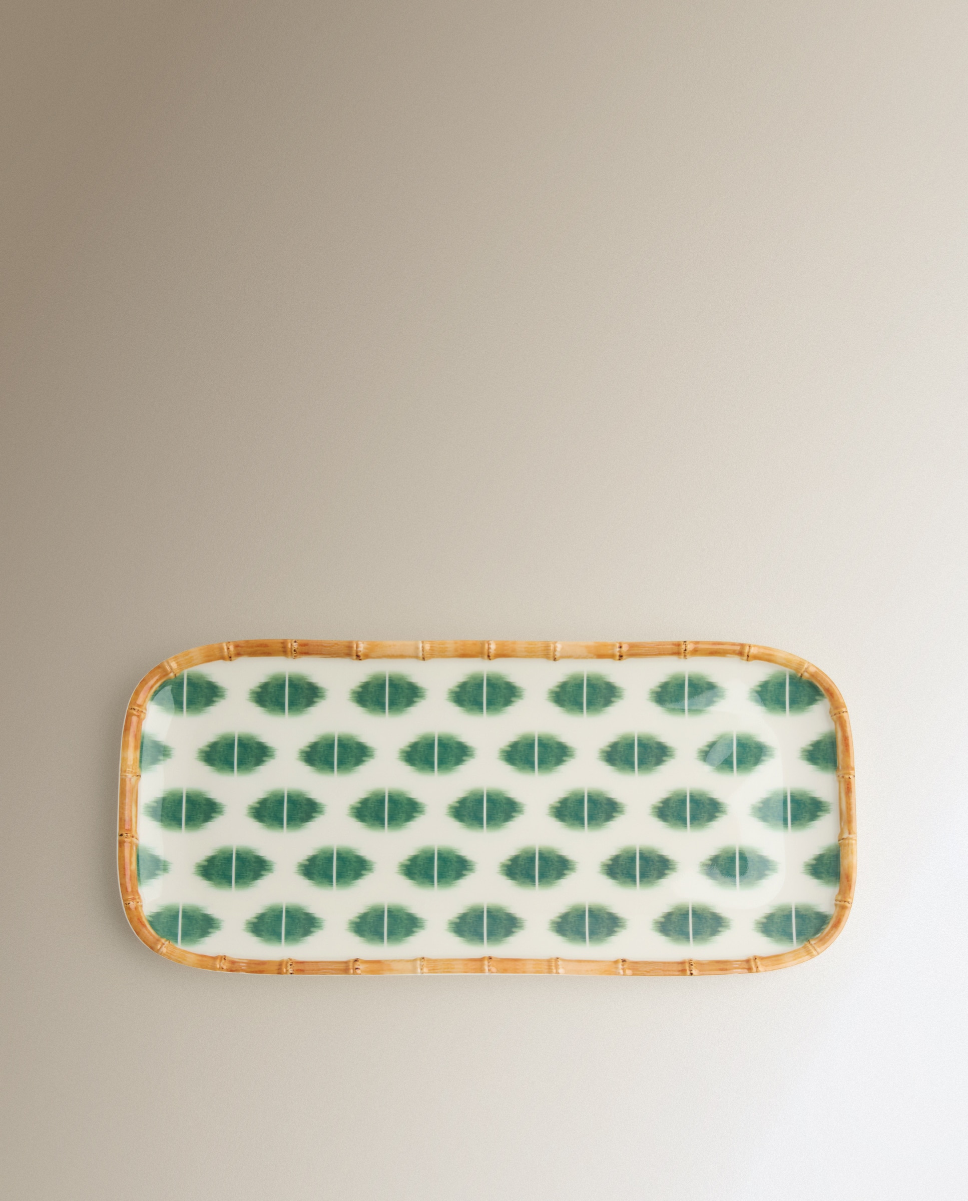 Travessa de melamina para exterior Ikat Verde-2