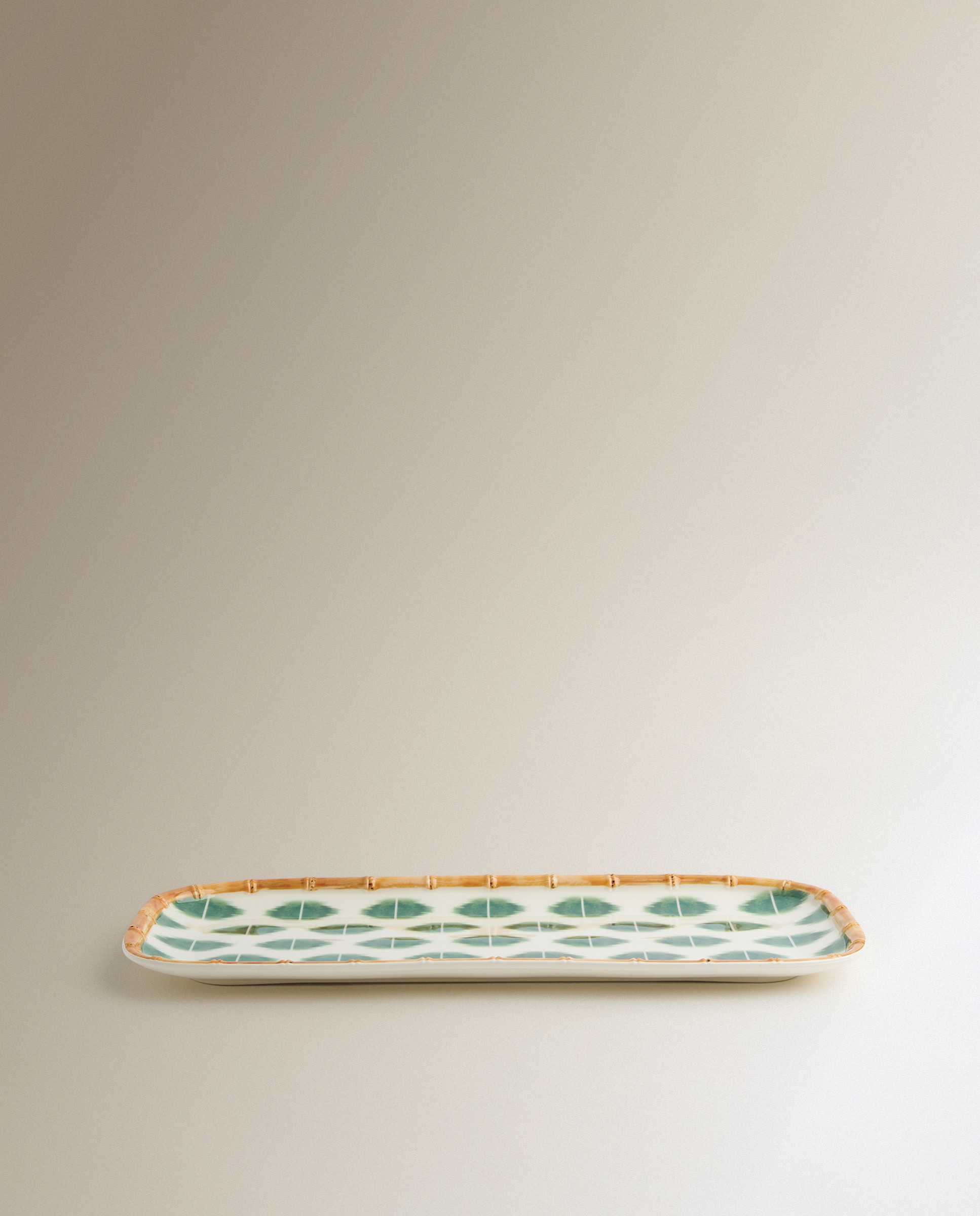 Travessa de melamina para exterior Ikat Verde-3