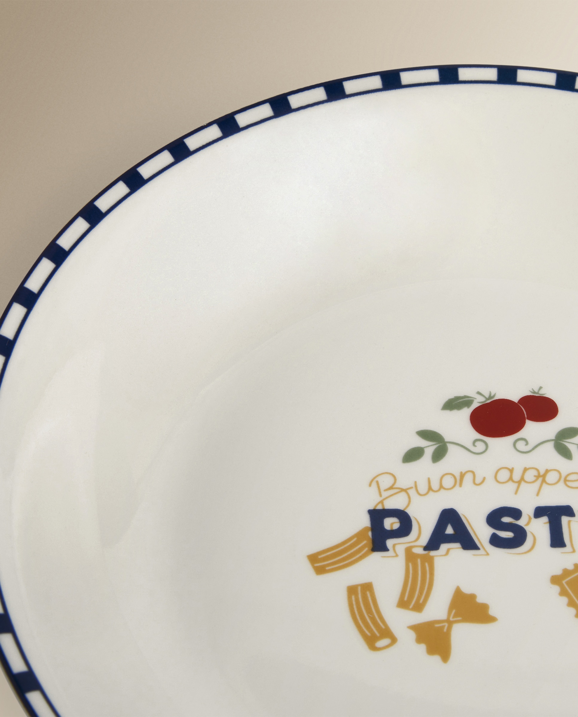 Plato llano para pasta Sicilia Basics El Corte Inglés Blanco-3